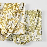 Vista 10 de HPD Half Price Drapes Bolsas de compras reutilizables para comestibles, paquete de 2 bolsas de algodón ligeras PRCT-GB81606-ST, verde Edina/mostaza