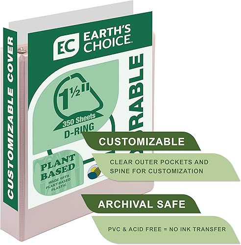 Vista 94 de Samsill - Carpeta de anillos redondos de 3 pulgadas, respetuosa con el medio ambiente, con certificado USDA Biobased, colección de moda, paquete