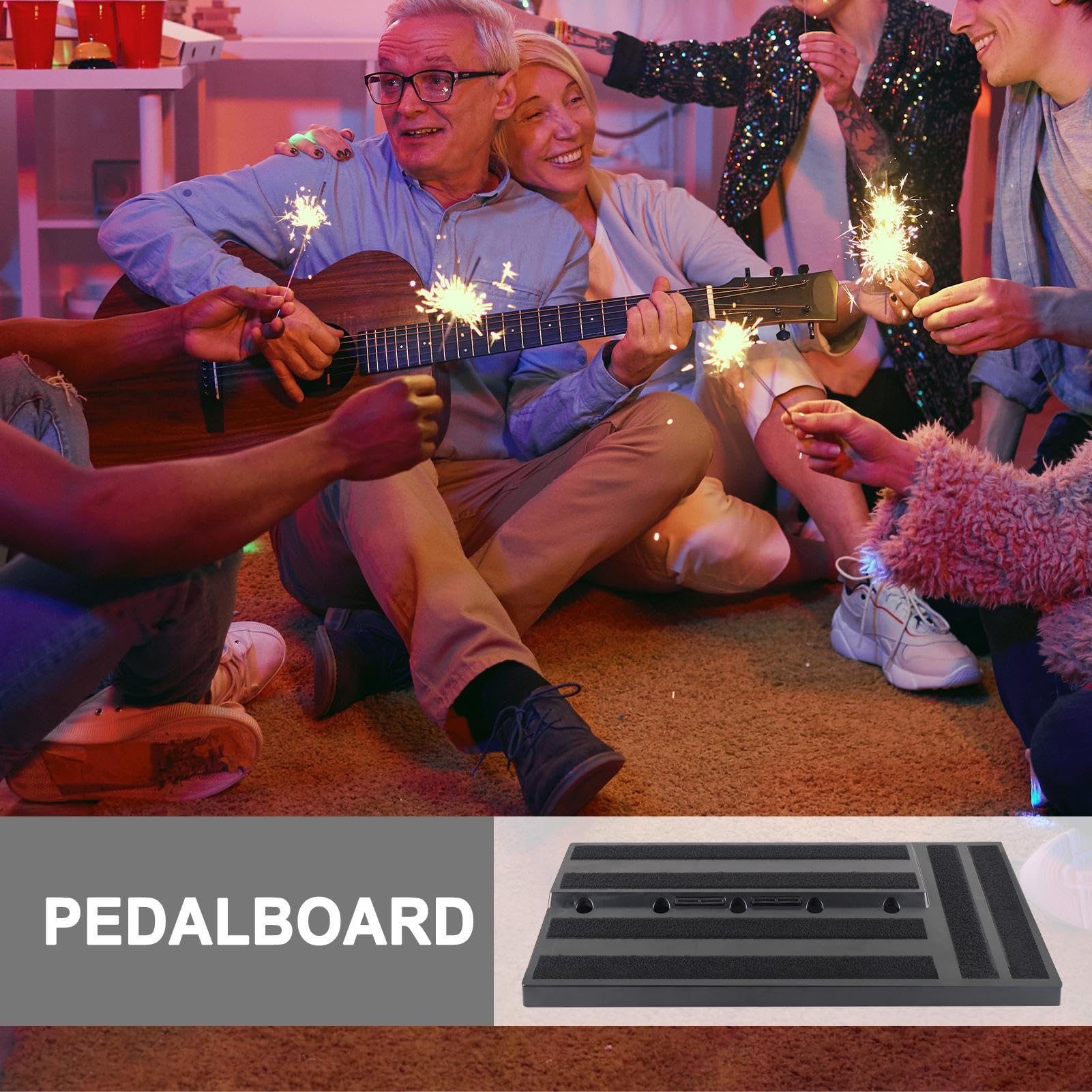 Płyta do pedałów gitarowych, pochylony zasilacz, pedalboard, akcesoria do gitary, przenośny, , basista, akcesoria dla gitarzysty, basisty