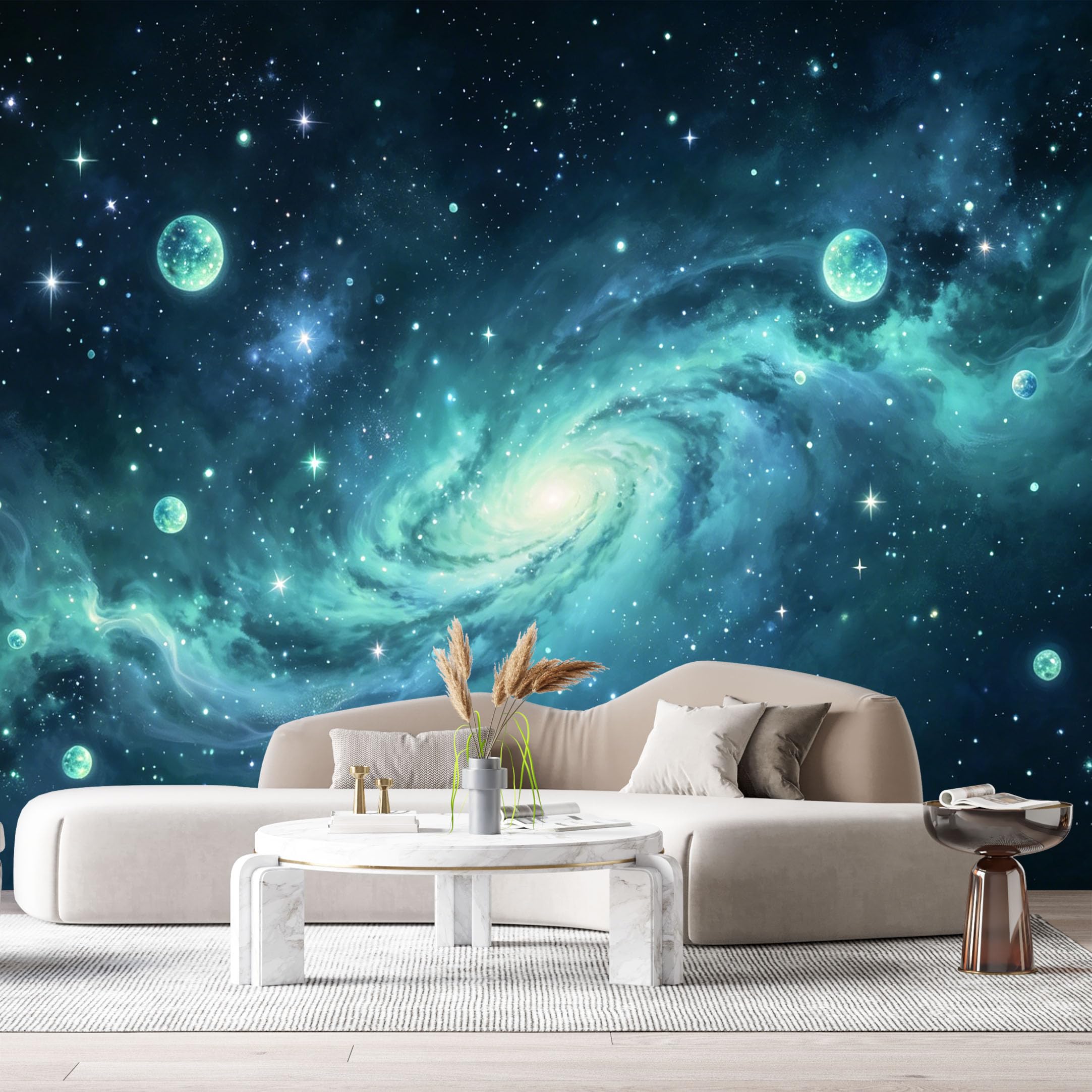 Custom Size Wall Murals Abstract Galaxy Nebula Planets Stars Space Modern SelfAdhesiveWall Fabric Removable Wallpaper Wall Decor for Living Room Bedroom Bathroom