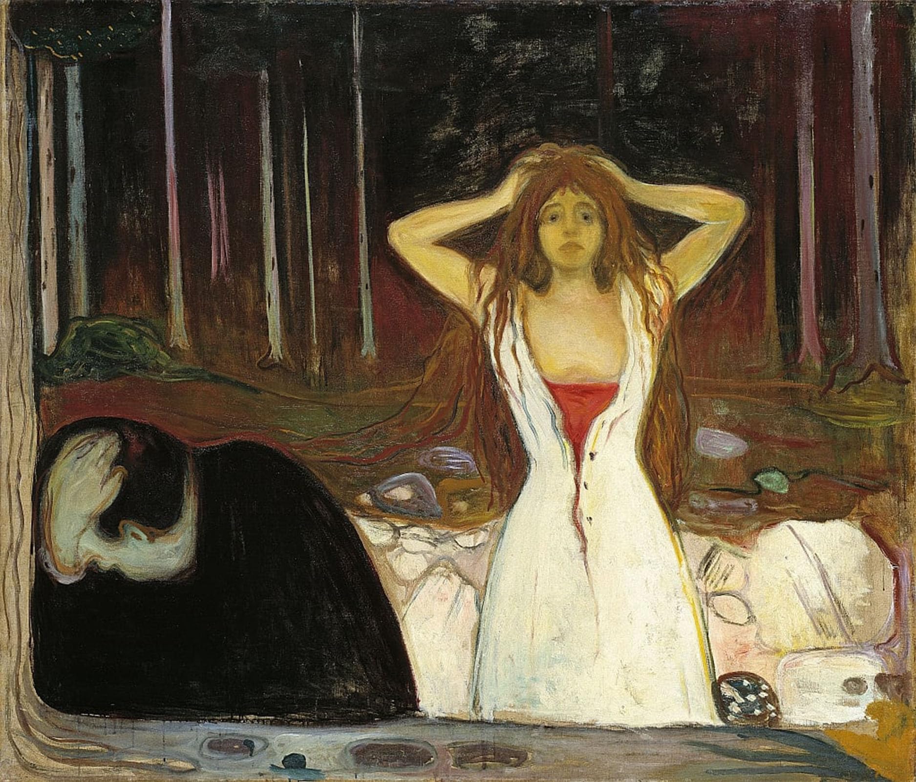 ARTXLXXBN Famous Print Painting Colorful Art Print Asche by Edvard Munch Canvas Art Decorations for Home Decor 60x90cm