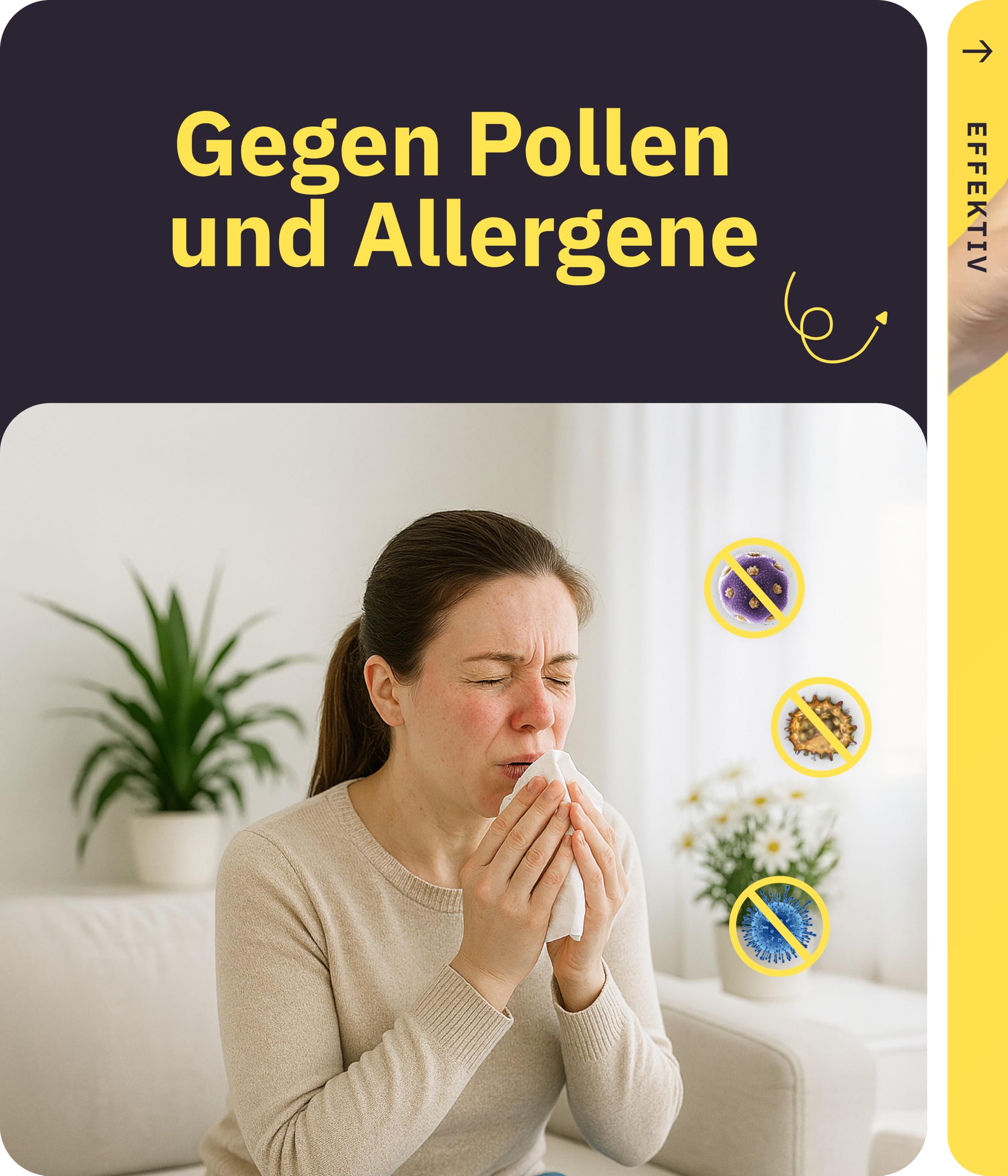 Klyqa Luftreiniger Allergiker 360° HEPA-Filter Leaf entfernt 99,99% der Tierhaare, Staub & Pollen I 300 CADR I 21,5Db Geräuscharmer Luftfilter I Smart Air purifier gegen Tierhaar I Server in DE