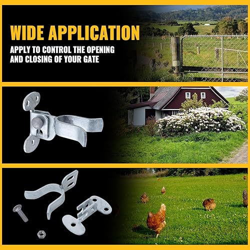 Miniatura 7 de VIVIDA - Pestillo de pared con eslabones de cadena de 1-58 pulgadas, pestillo de horquilla para montaje en pared para marco de puerta de 1-58