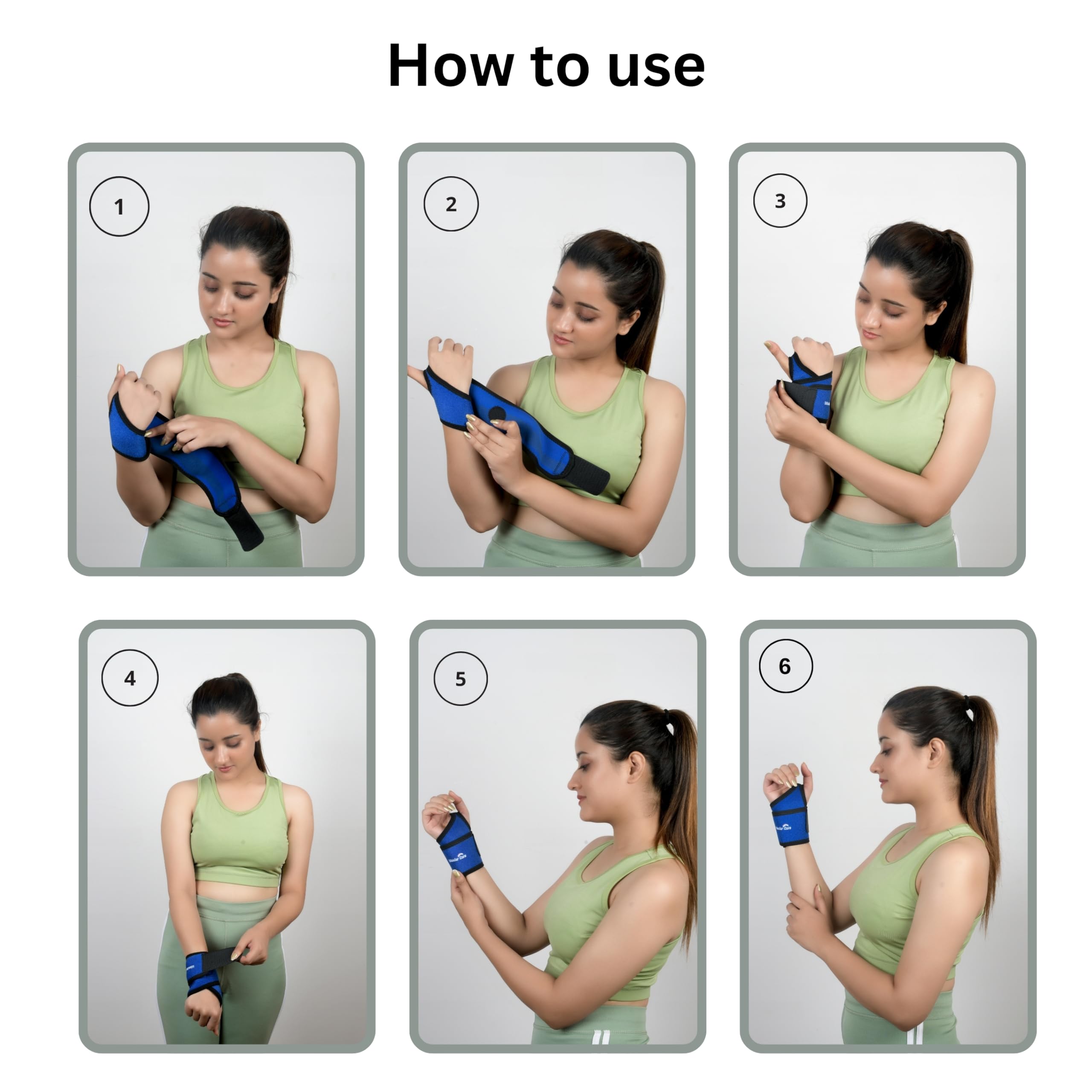 Wonder Care Neoprene Wrist Brace For Carpal Tunnel Pack Of 2 Wrist Compression Wrap, Blue, Special - Image 4
