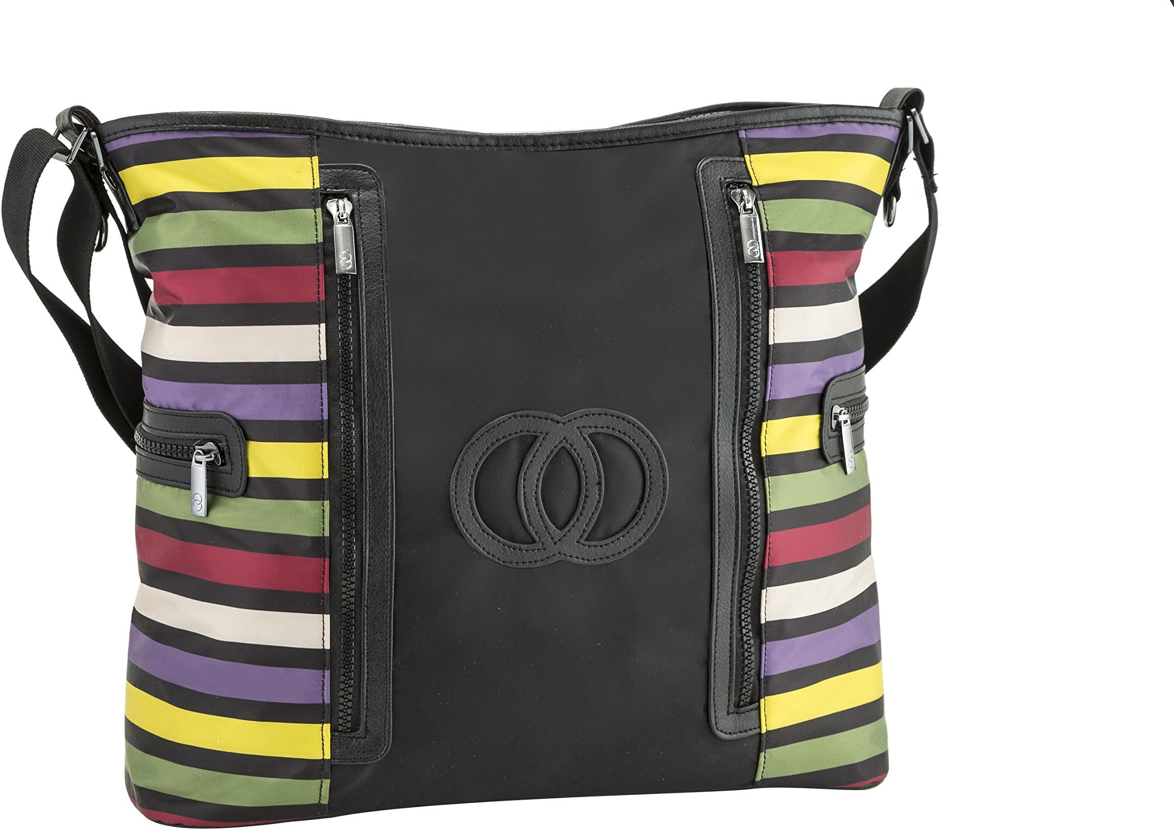 Cozy Coop Amber Nylon Stripe Diaper Bag