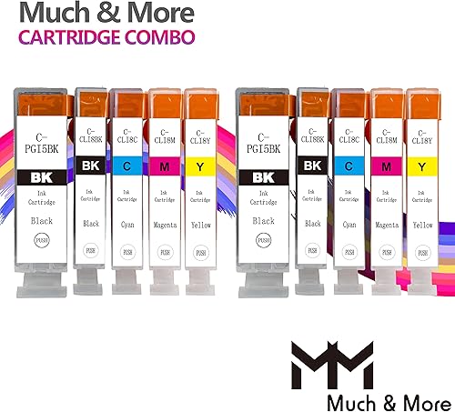 Miniatura 2 de MM MUCH & MORE Cartucho de tinta compatible PGI5 CLI8 de repuesto para Canon PGI-5 CLI-8 PGI 5 CLI 8 utilizado para PIXMA iP3300 iP4200 iP4300