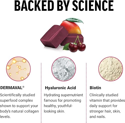 Miniatura 3 de Force Factor Superalimentos potenciadores de colágeno con biotina, ácido hialurónico, bambú y vitaminas para el cabello, la piel y las uñas,