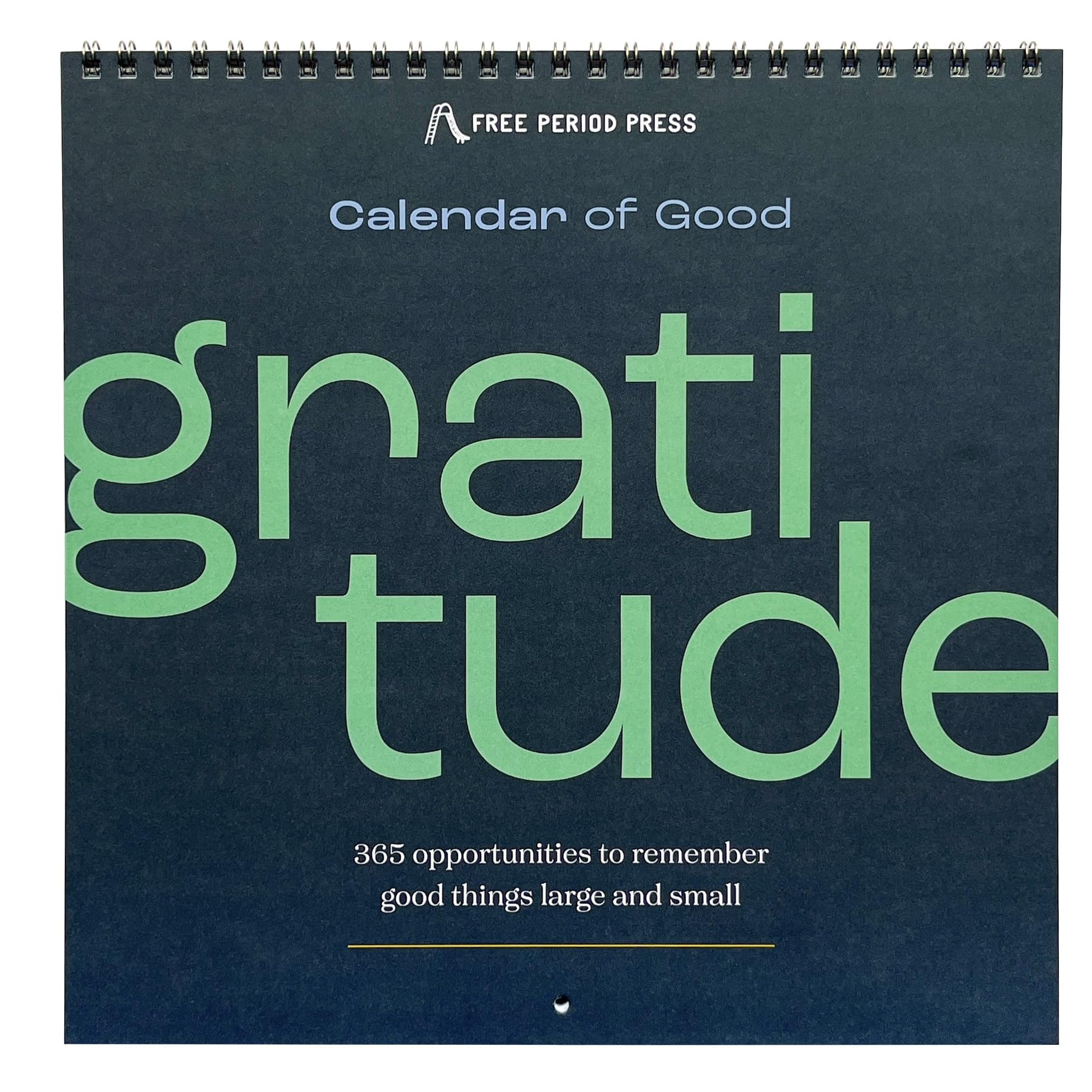Calendar Gratitude Journal for Women & Men, 365 Days, One Line a Day, With Prompts, Artistic Keepsake Design, for Nightstand or Wall, an Inspirational Gift for Any Occasion, Made in the USA