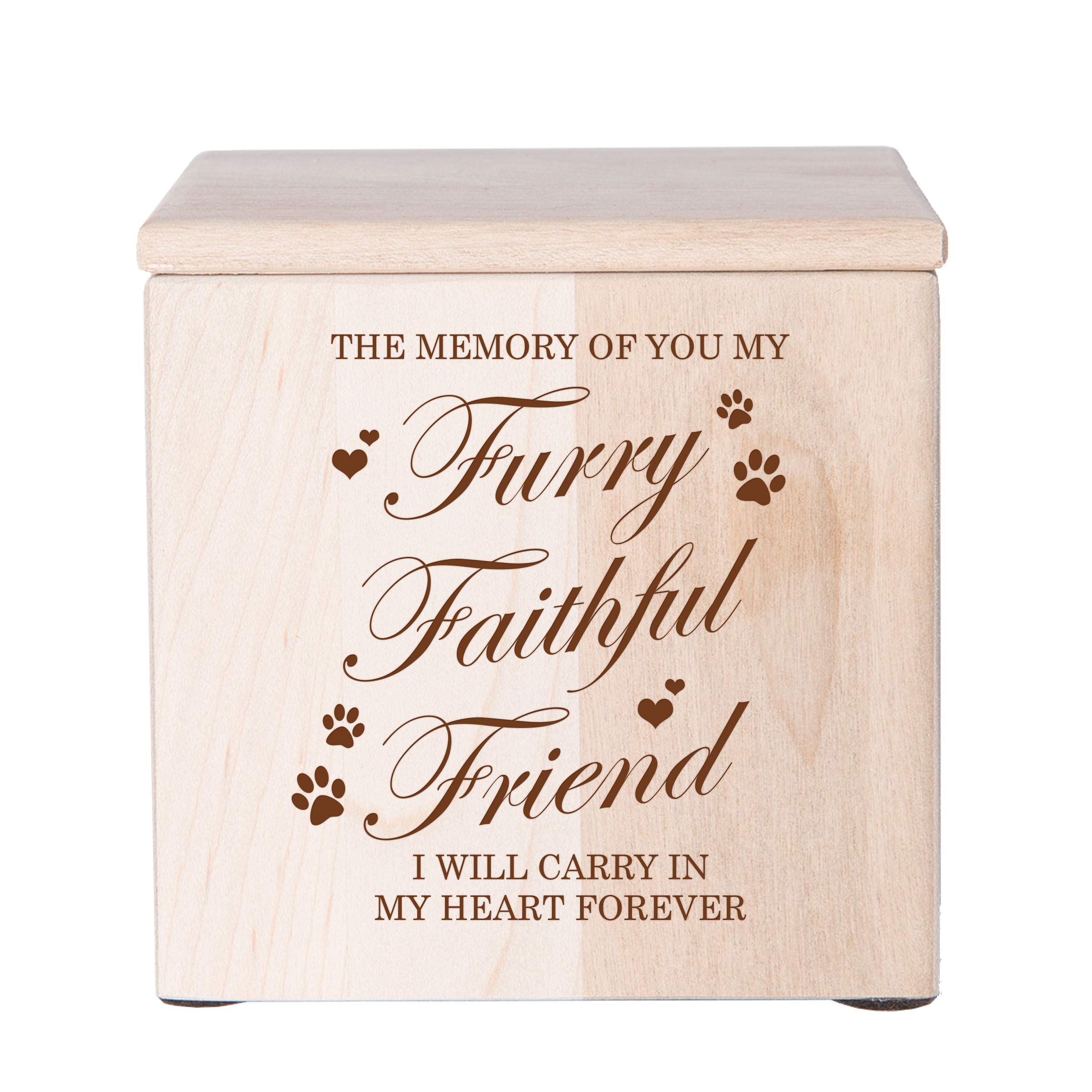 LifeSong Milestones Memorial Pet Keepsake Box - The Memory of You - Bereavement Keepsake Box Loss of Loved One Sympathy Home Decor for Dog or Cat - 3.5” x 3.5” x 3.5” (Maple)