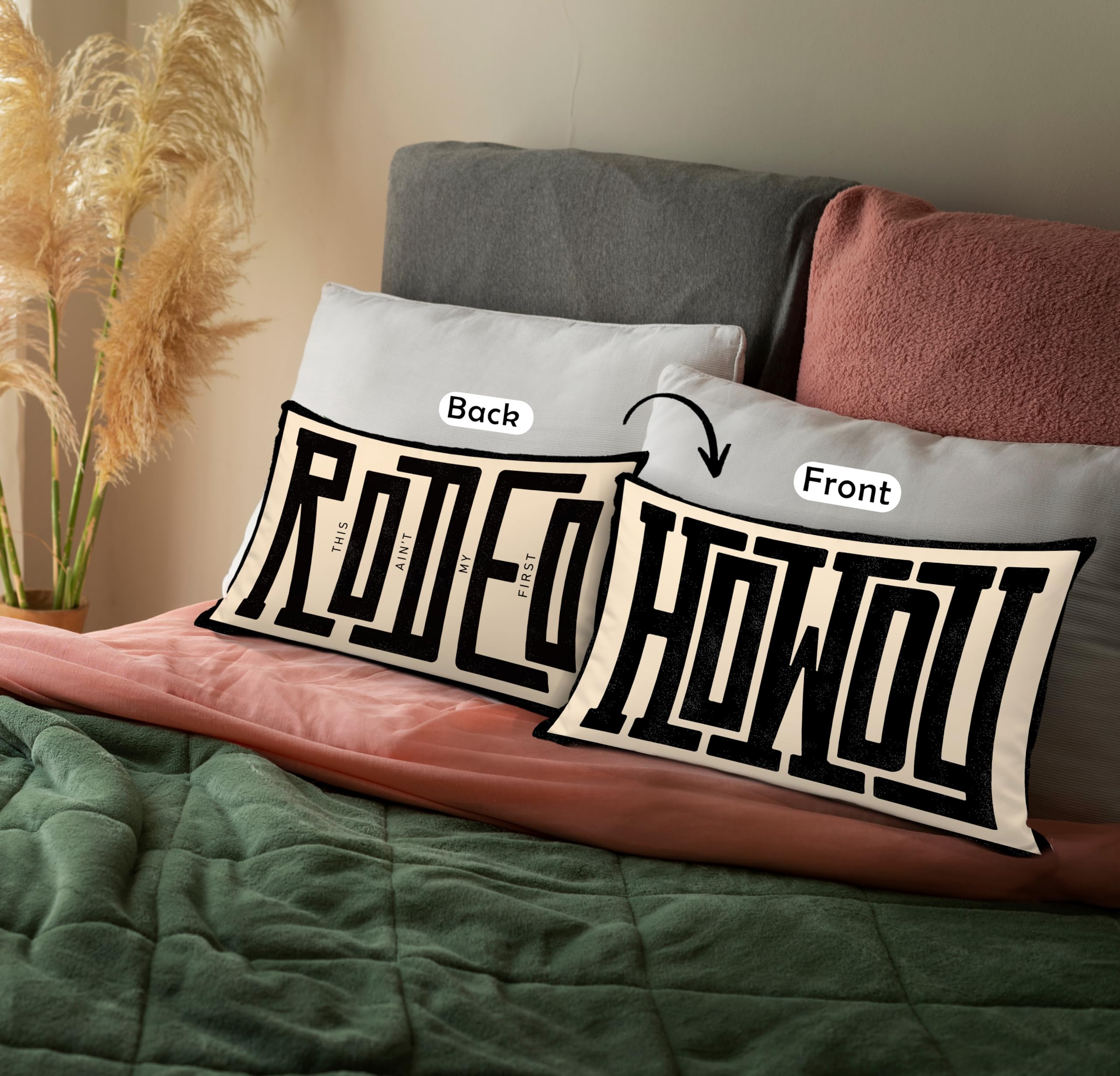 Best Cowboy Pillows for 2026: 5 Western Picks Ranked 3 uinwk Howdy Pillow Cover 12x20, Western Southwestern Throw Pillows Cover for Cow — product photo