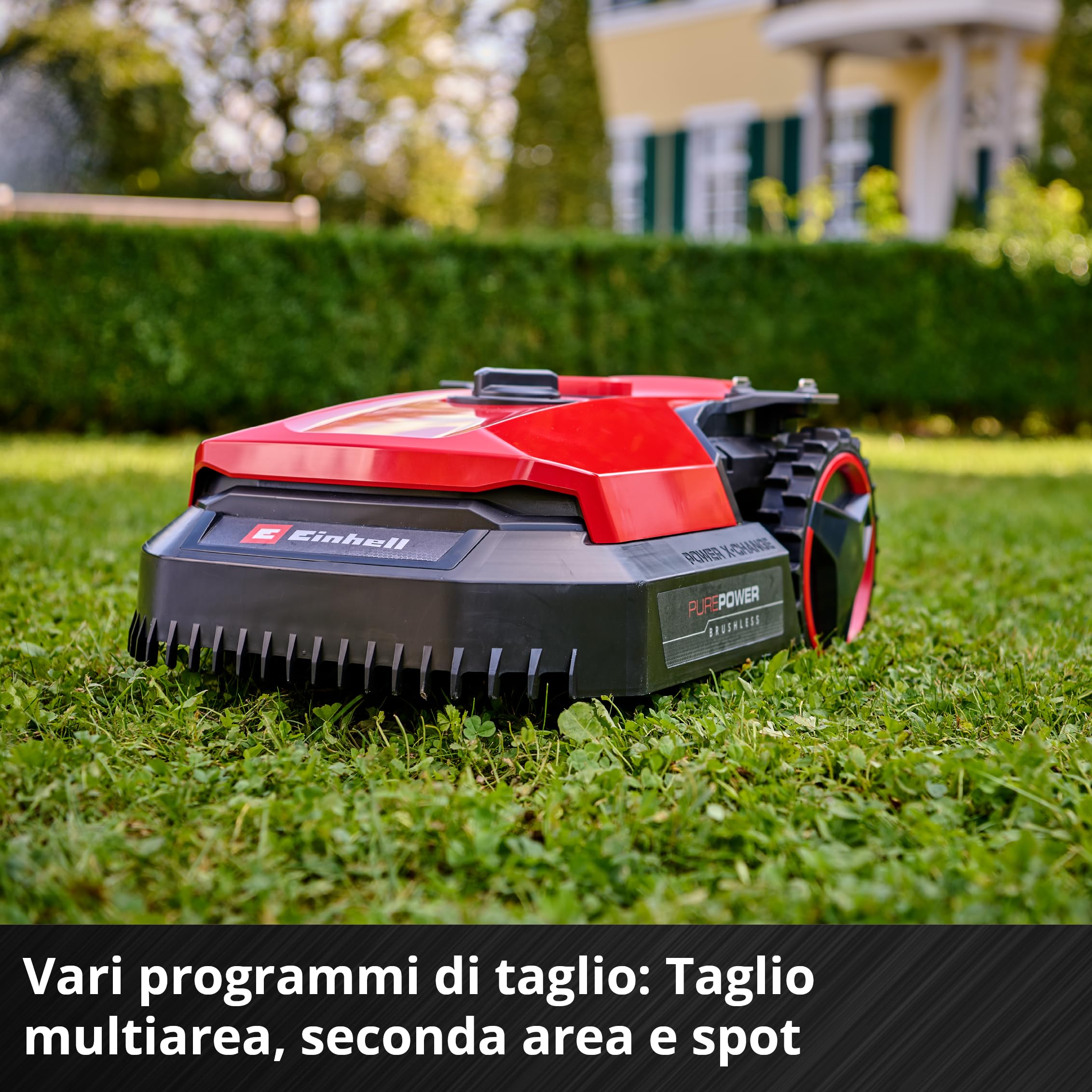 Tosaerba robotizzato Einhell FREELEXO 500 Power X-Change (18 V, controllo App, IPX5, aggiornamenti over-the-air via Wi-Fi, incl. set di installazione per 500 m² + 2,5 Ah Plus)