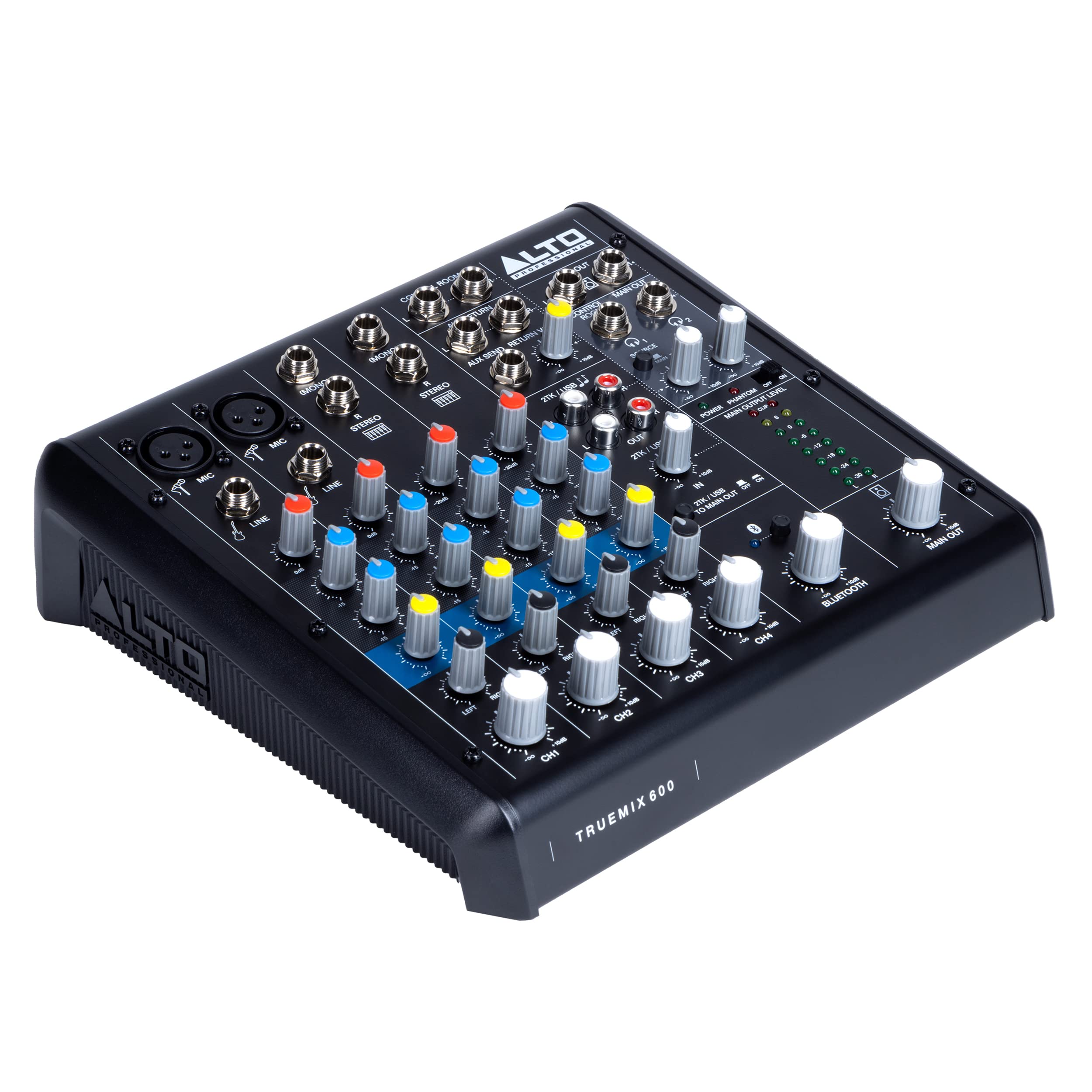 ALTO TrueMix 600 Mixeur Audio avec 2 Entrées Micro XLR, Interface Audio USB et Bluetooth Pour les Podcasts, Concerts, Enregistrements, DJ, Mac et Windows