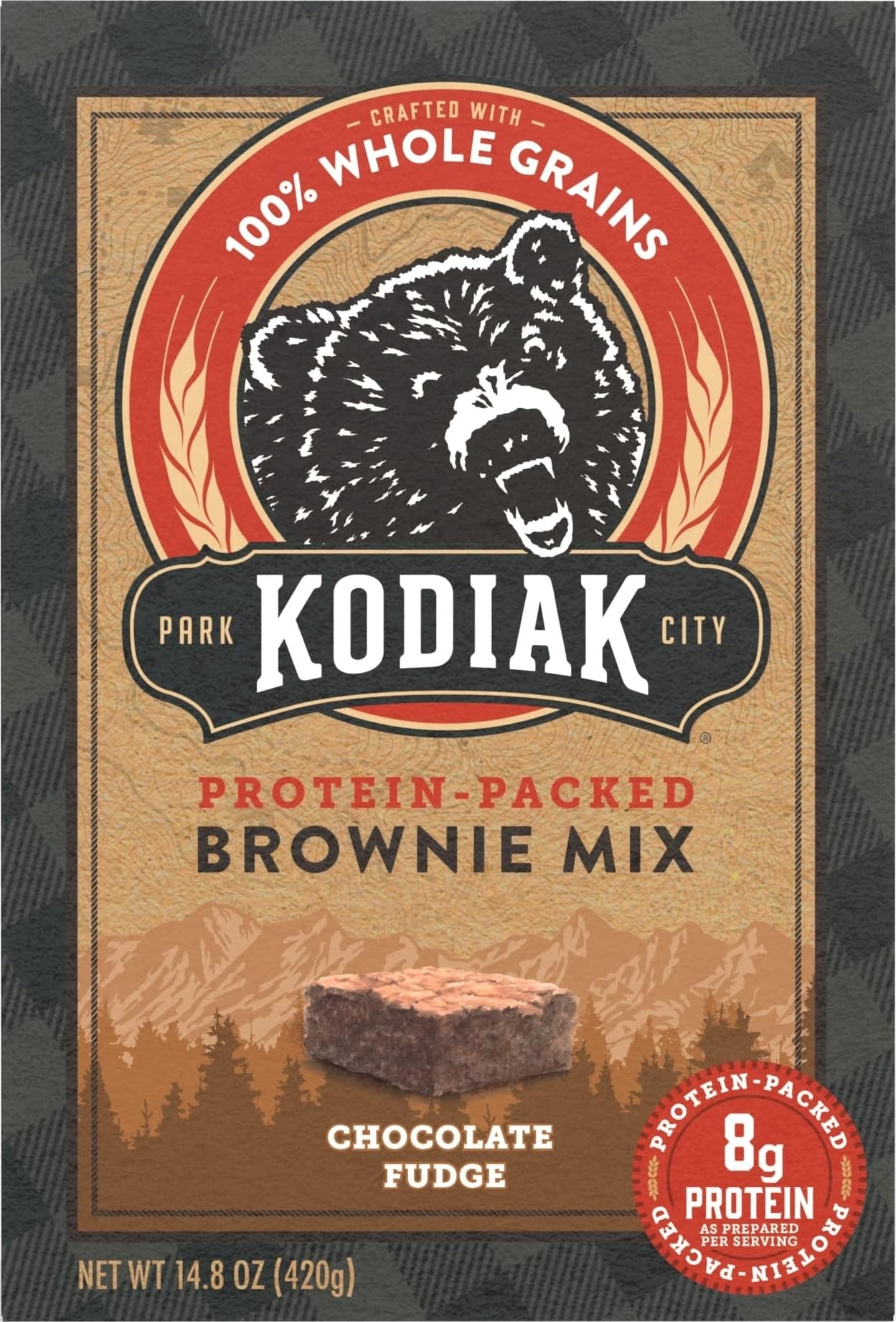 Kodiak Cakes Chocolate-Fudge / 14.82 Ounce (Pack of 1) / 1 Brownies