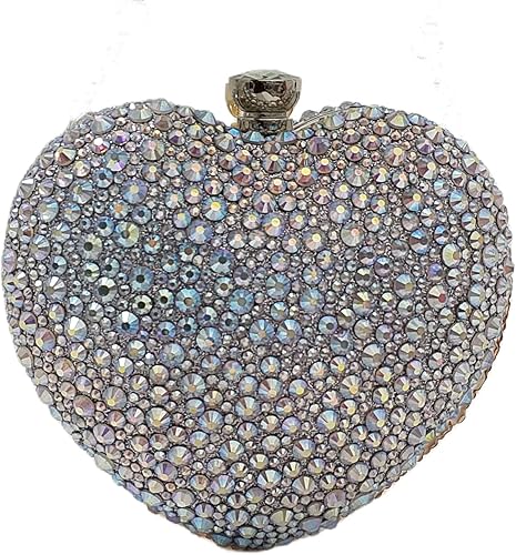 Bonito Bolso de Mano en Forma de Corazón con Diamantes de Imitación para Boda, Mini Bolso de Amor con Diamantes de Imitación para Fiesta, Bolso de
