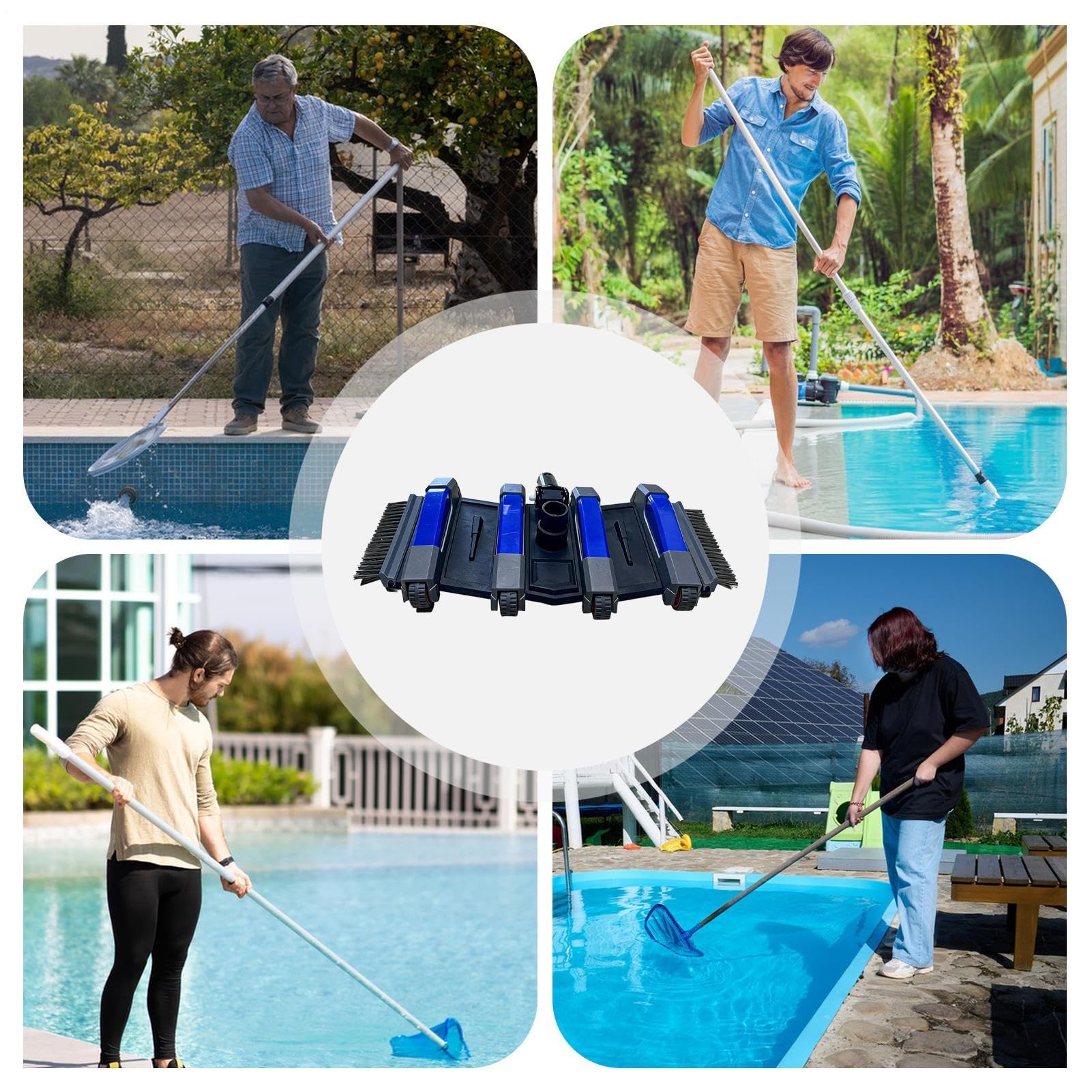 Cabezal de Limpieza Manual Accesorio de Limpieza de 35,6 centímetros con | Cabezal Aspirador para Instalaciones Enterradas Para Jardín, Patio, Spa, Manguera, Piscina, Limpieza de Césped