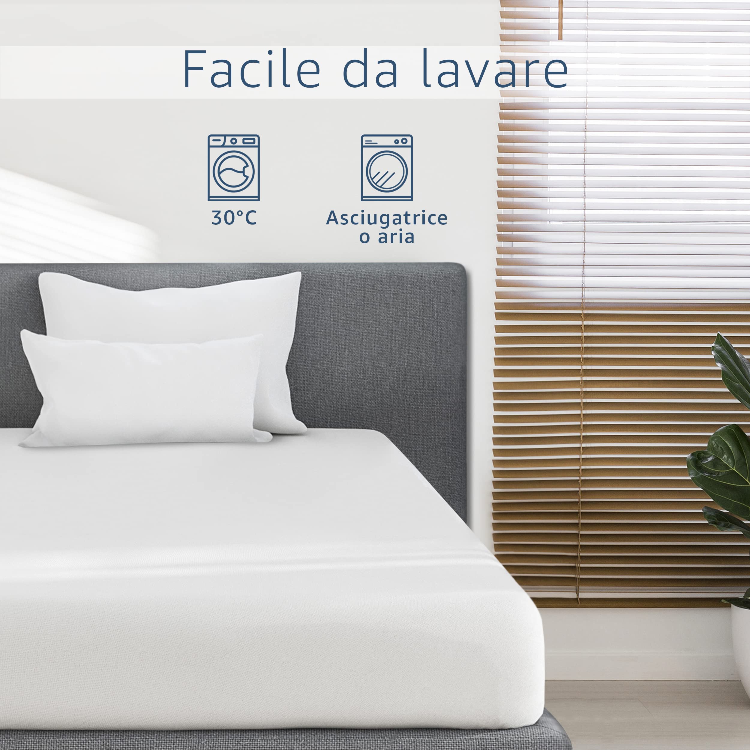 Amago Lenzuolo con Angoli 120 x 200 cm, Per Letti Boxspring e Letti ad Acqua, Angoli 50 cm, 100% Cotone, Bianco