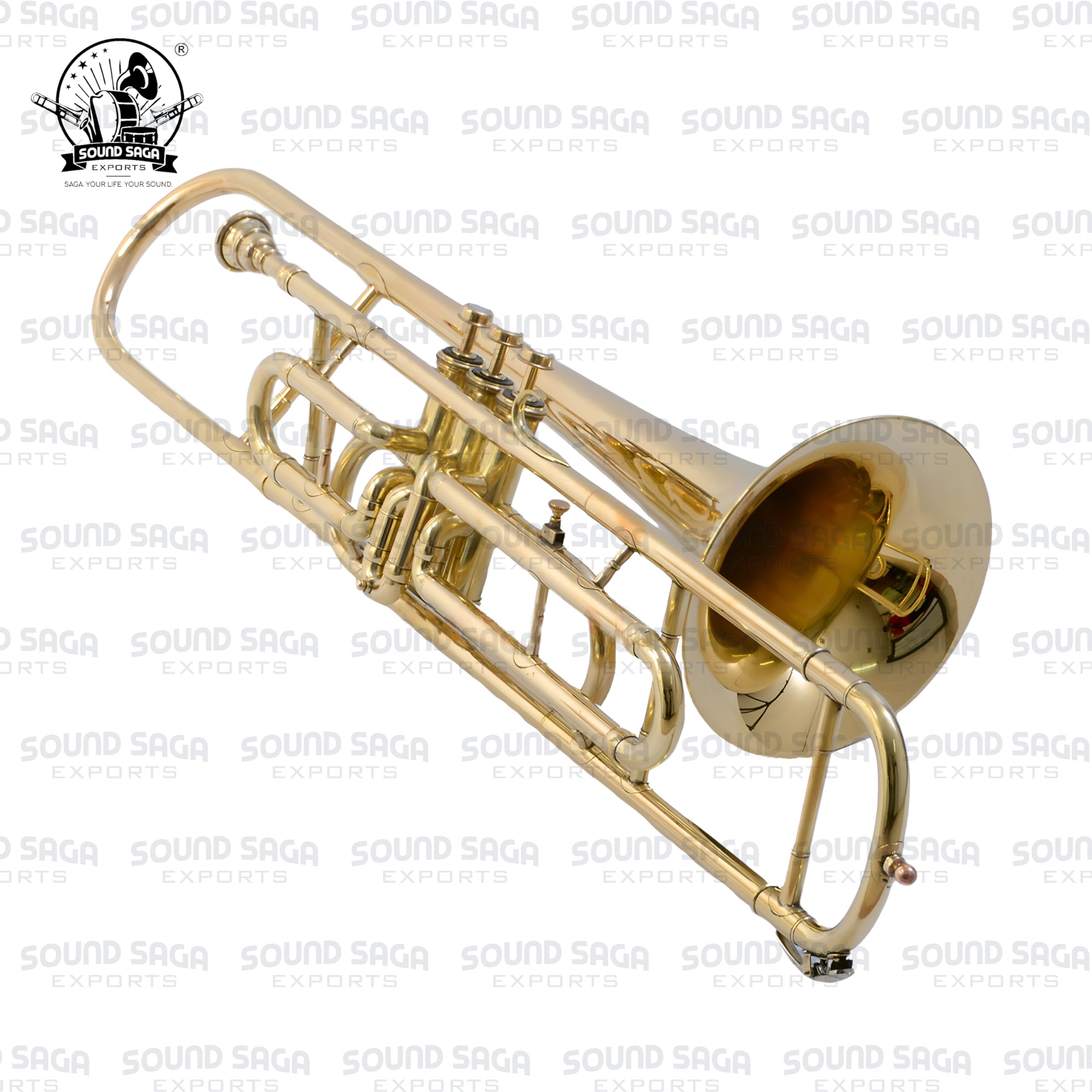 Ventilposaune, BB-Pitch, Premium-Qualität inklusive Mundstück und Tragetasche (BRASS)