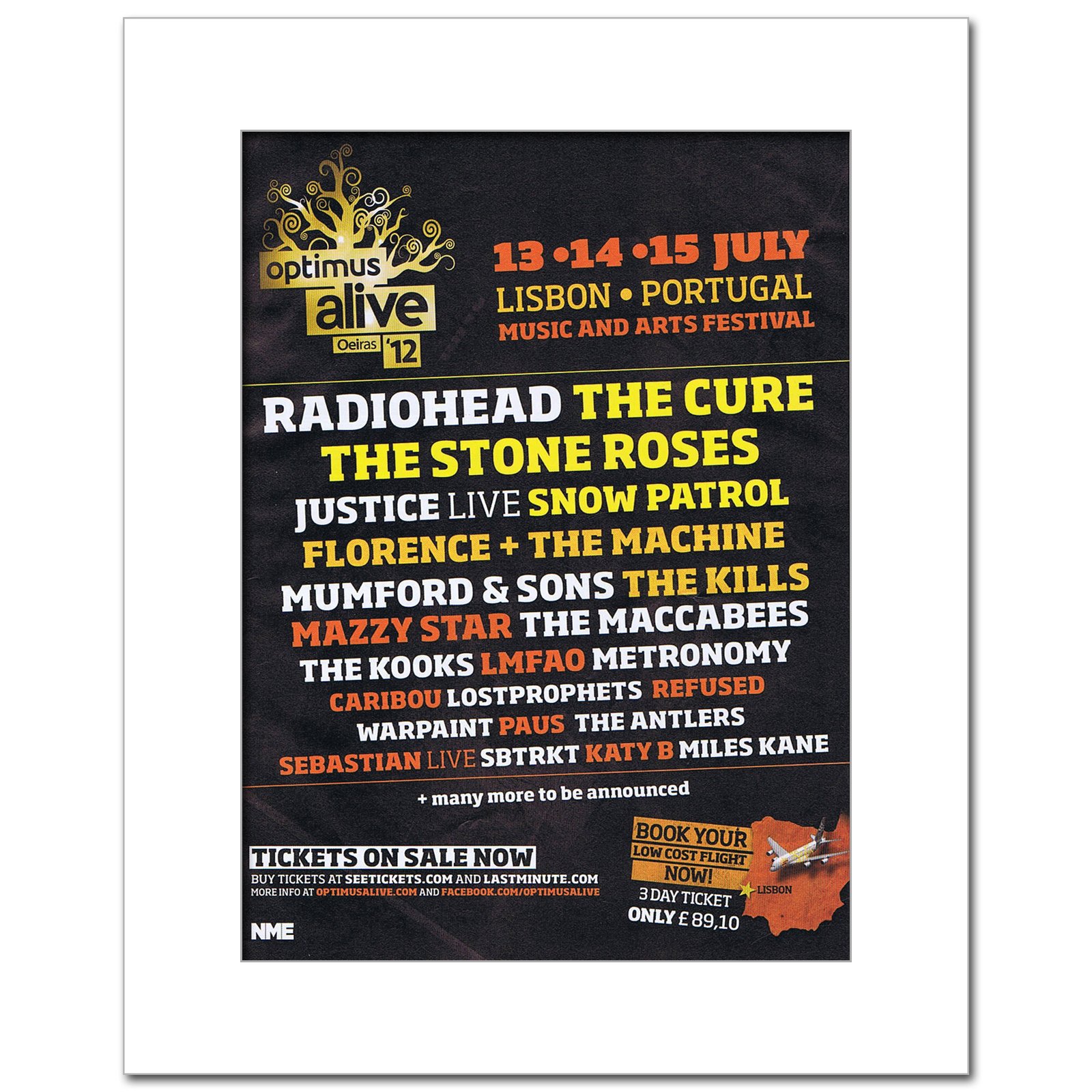 OPTIMUS ALIVE FESTIVAL - 2012 Cure Radiohead Stone Roses