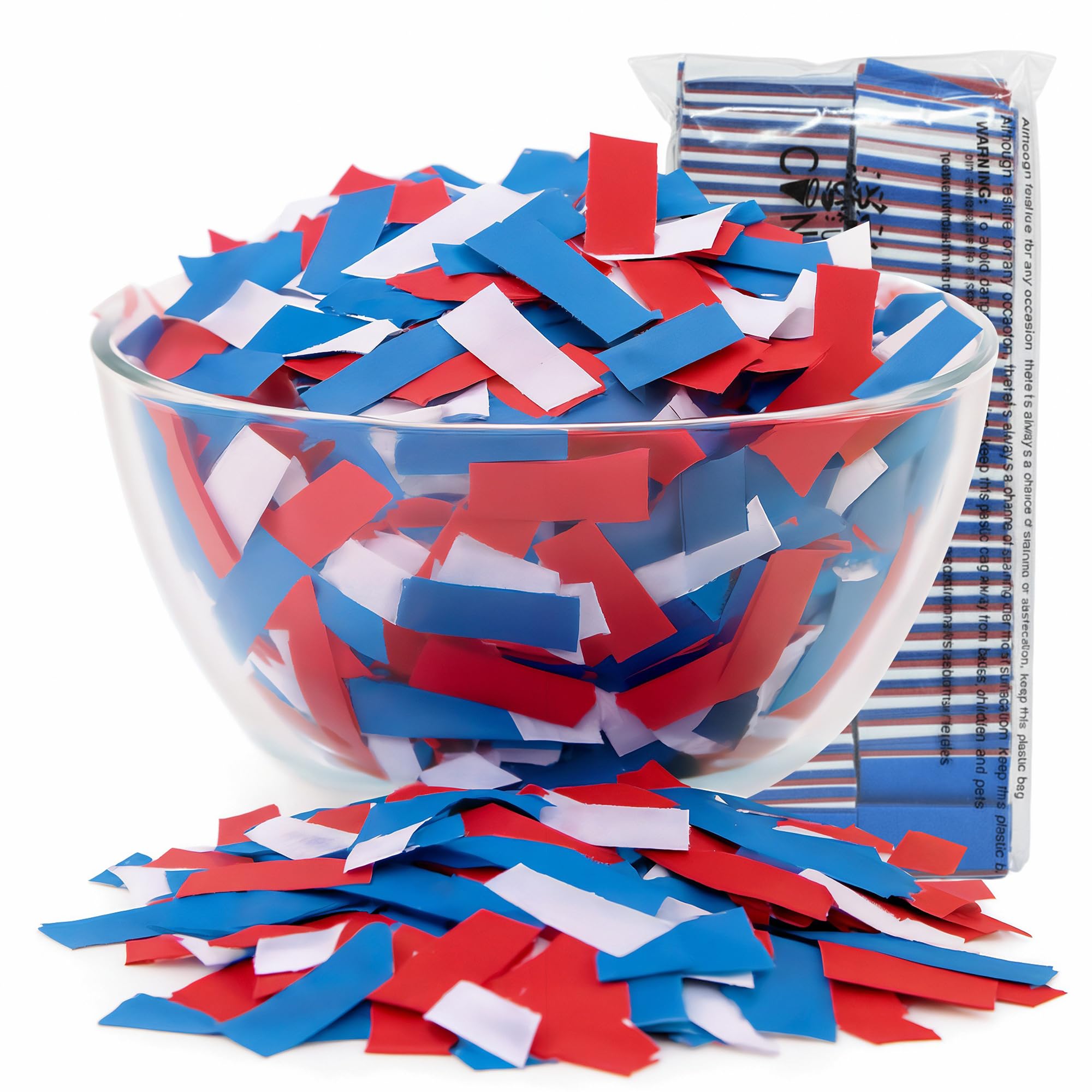 Ultimate Confetti Rectangular Red, White &amp; Blue Tissue Paper Confetti 1 lb