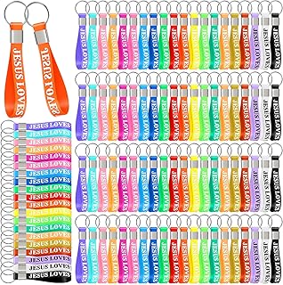 100 Pcs Christian Bible Verse Keychains Religious Siliconce Christian Key Chain with Scripture for Church