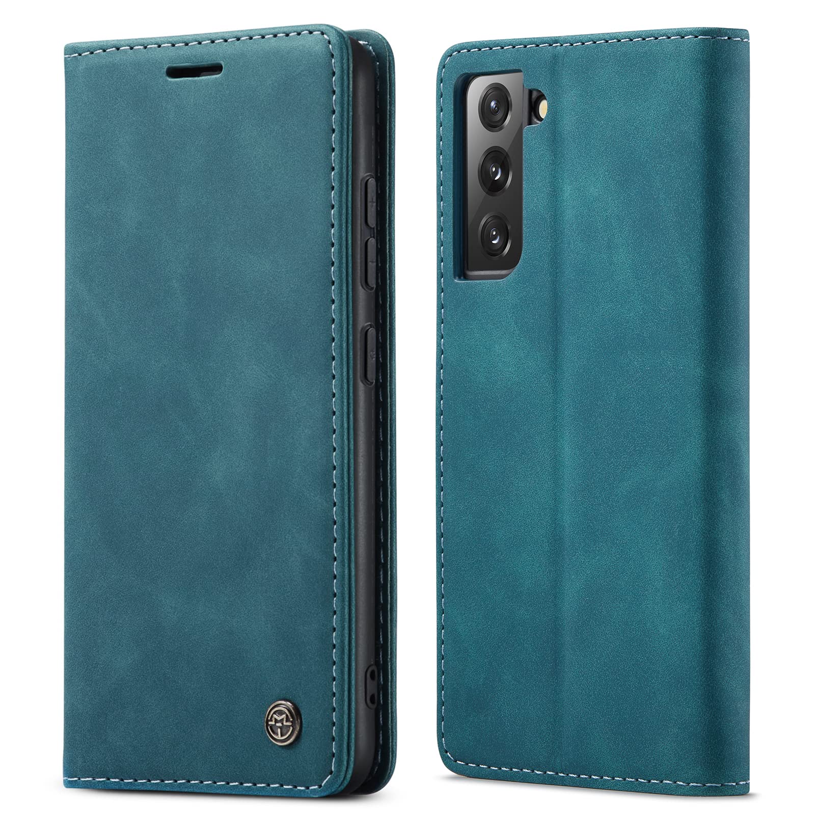 Excelsior Premium PU Leather Wallet flip case Cover with | Card and Cash Slot | 360 Full Body Protection case for Samsung S22 (Blue)