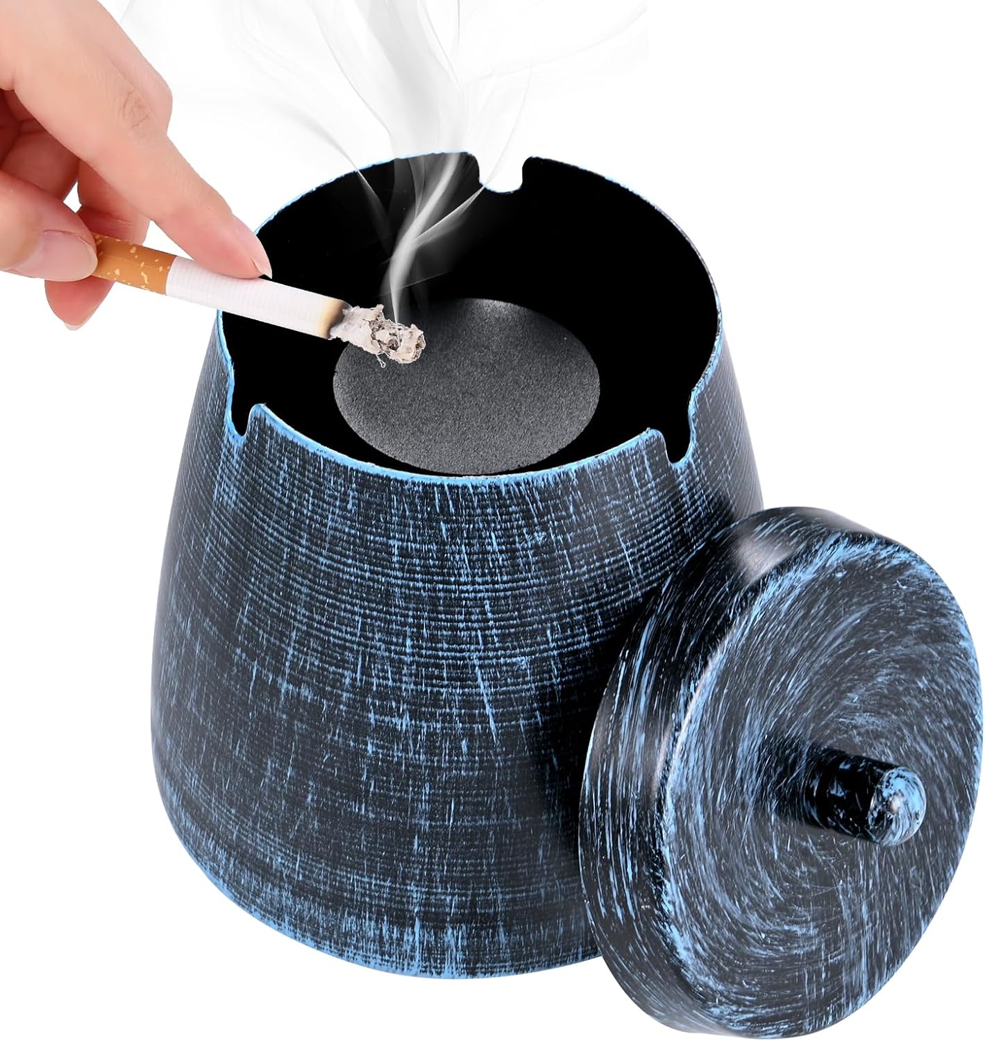 Hargtar Outdoor Ashtrays for Patio with Lid, Ash Trays with