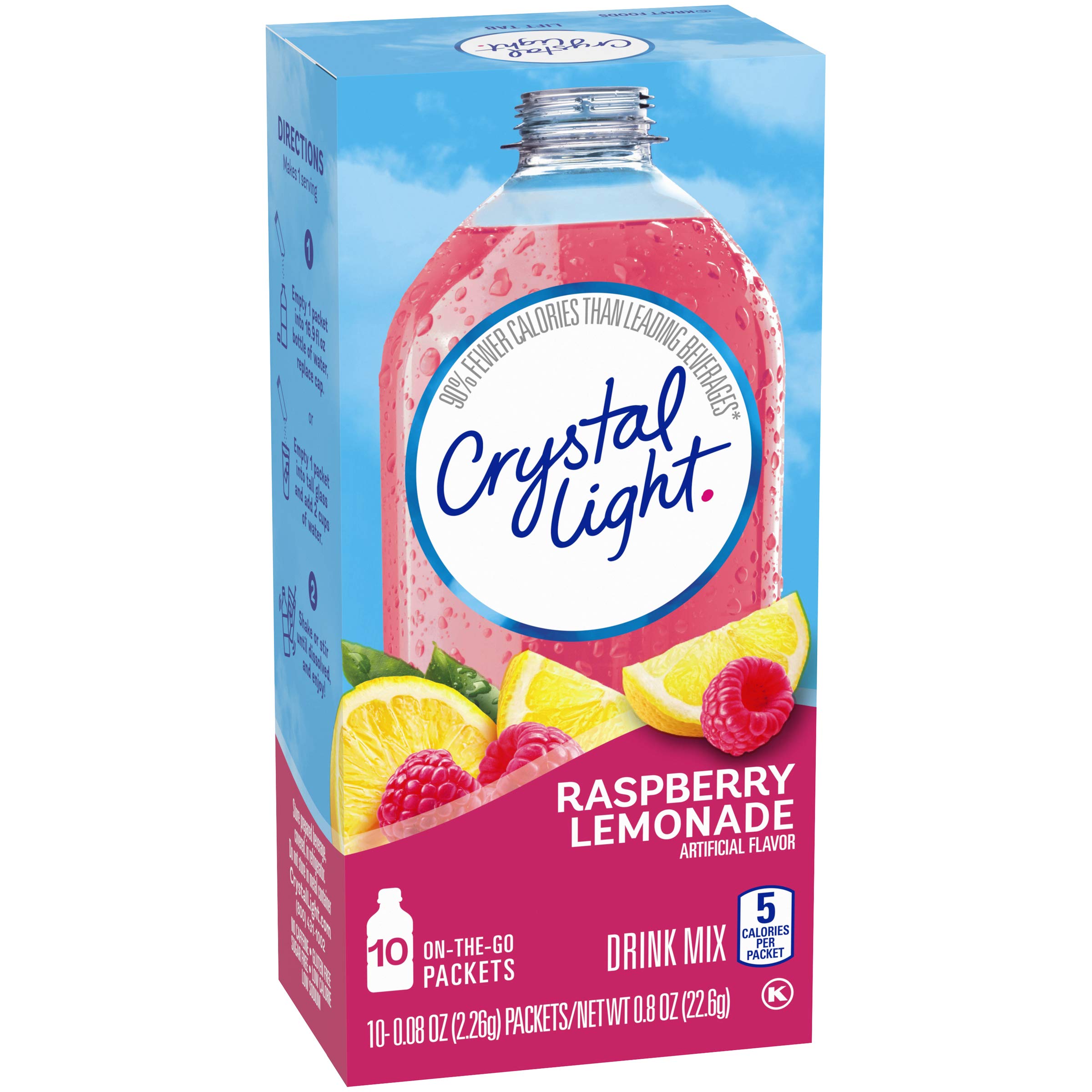 Crystal Light On The Go Raspberry Lemonade, 10-Count Boxes (Pack of 6)