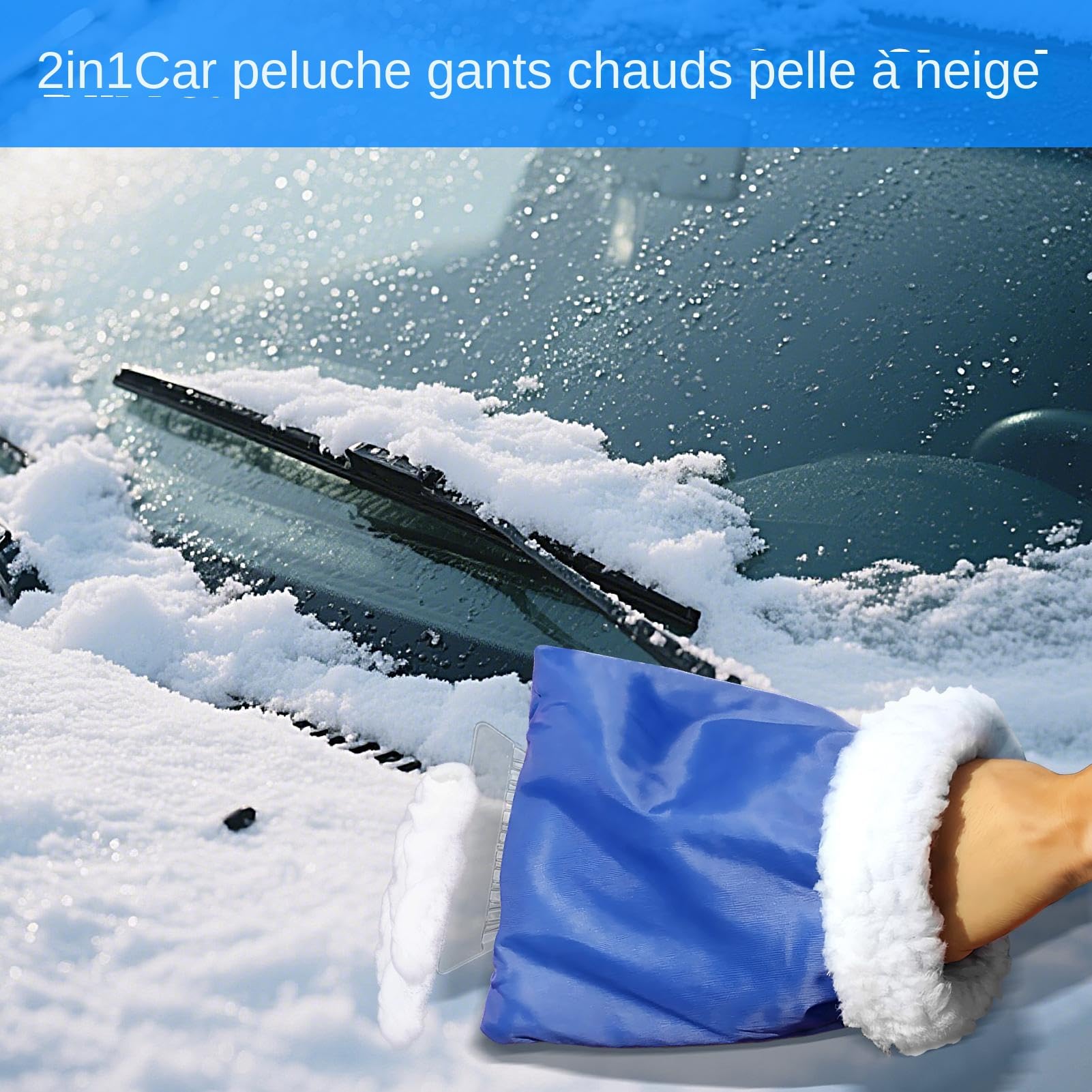 Raschietto per ghiaccio per parabrezza auto, raschietto invernale per parabrezza auto e ghiaccio, strumenti di pulizia, raschietto anti-graffio per , campeggio, auto, SUV, furgone da viaggio Hi