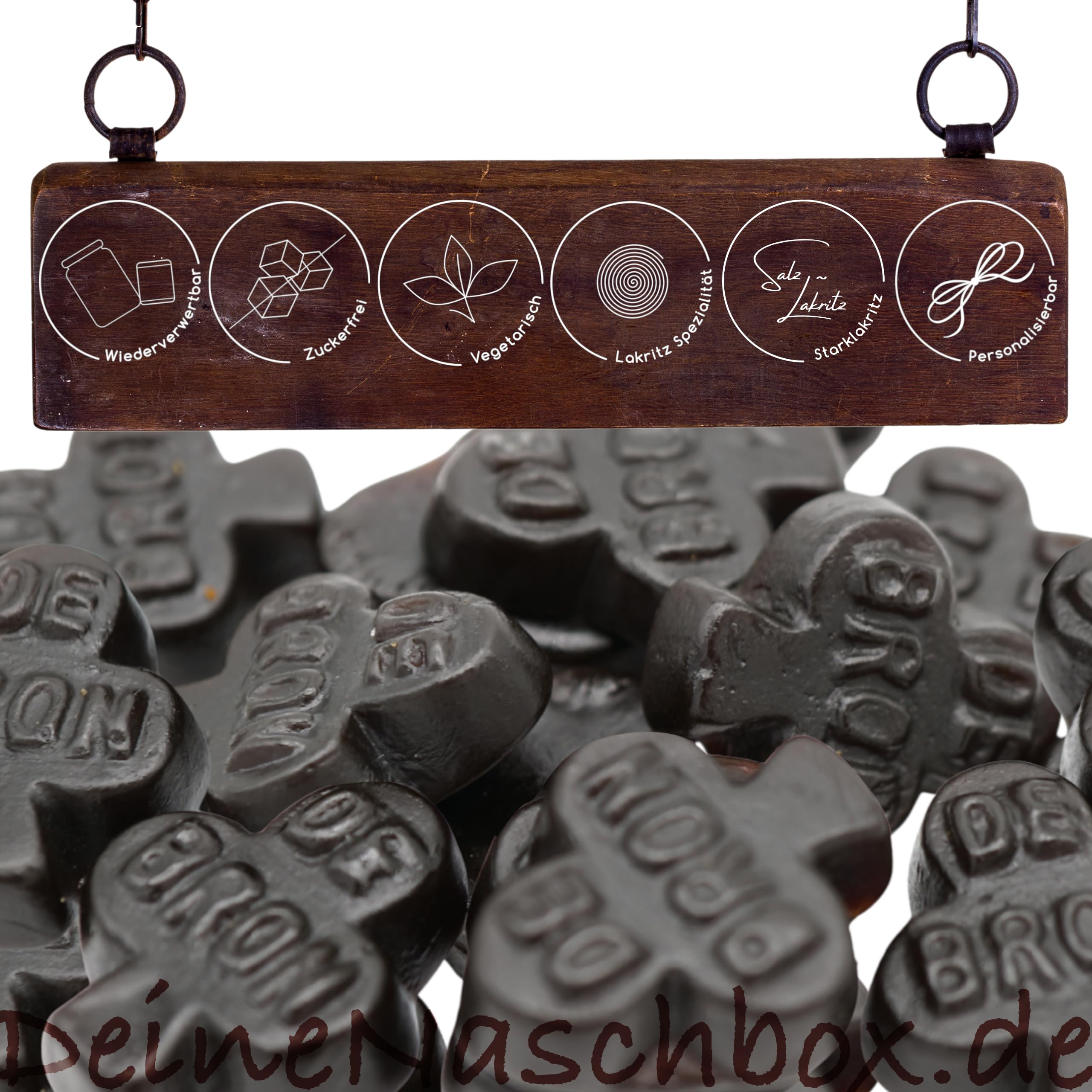 Deine Naschbox | Zuckerfreie Salzige Lakritz Kreuze | 3kg Mega Pot | XXL Großpackung für Party, Candybar & als Geschenk | Gelatinefrei | Extra stark
