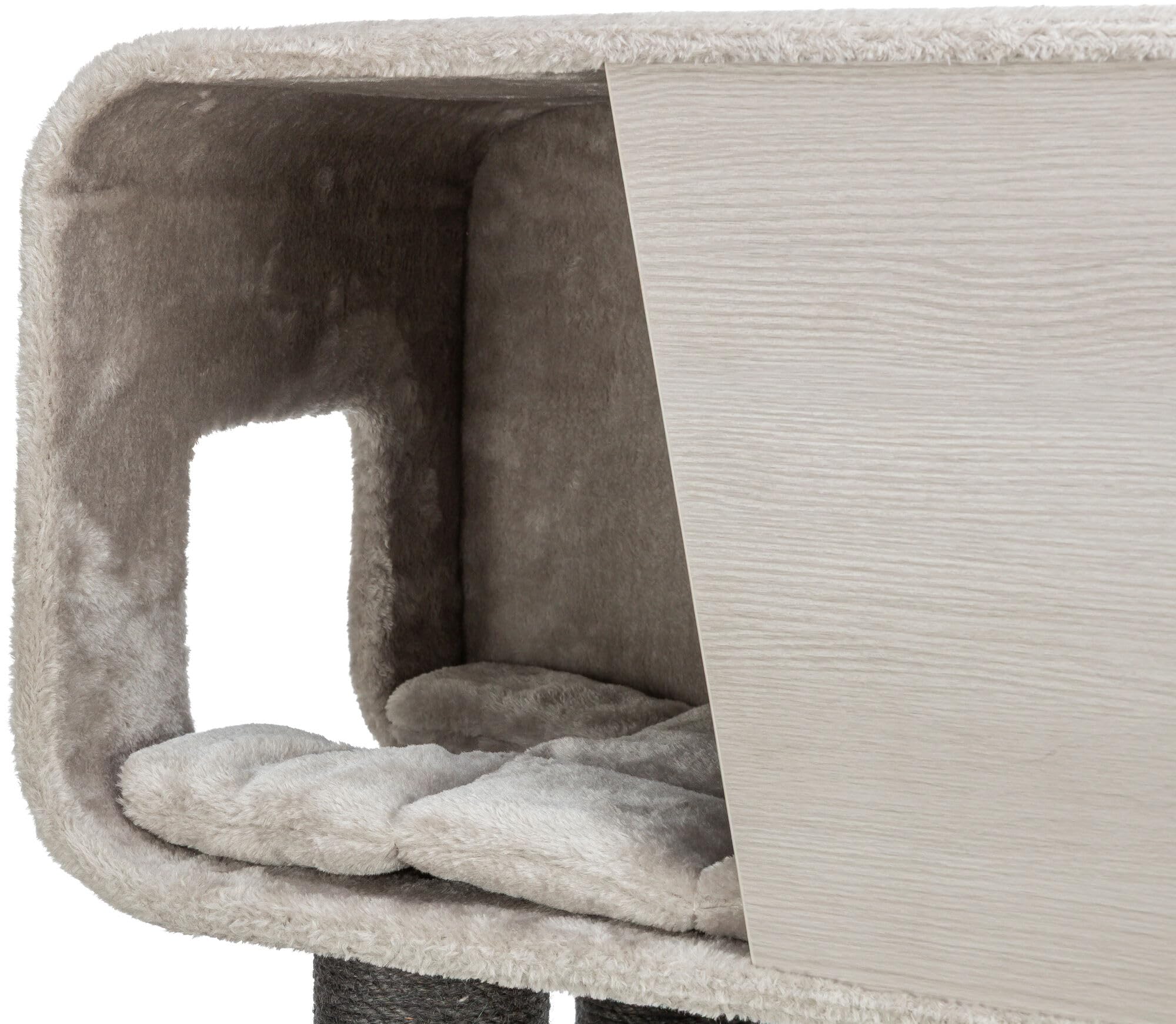 TRIXIE Albero tiragraffi Xxl Rafael – Torre per gatti grandi con condominio in peluche, 156 cm, grigio, confortevole e stabile – 48156