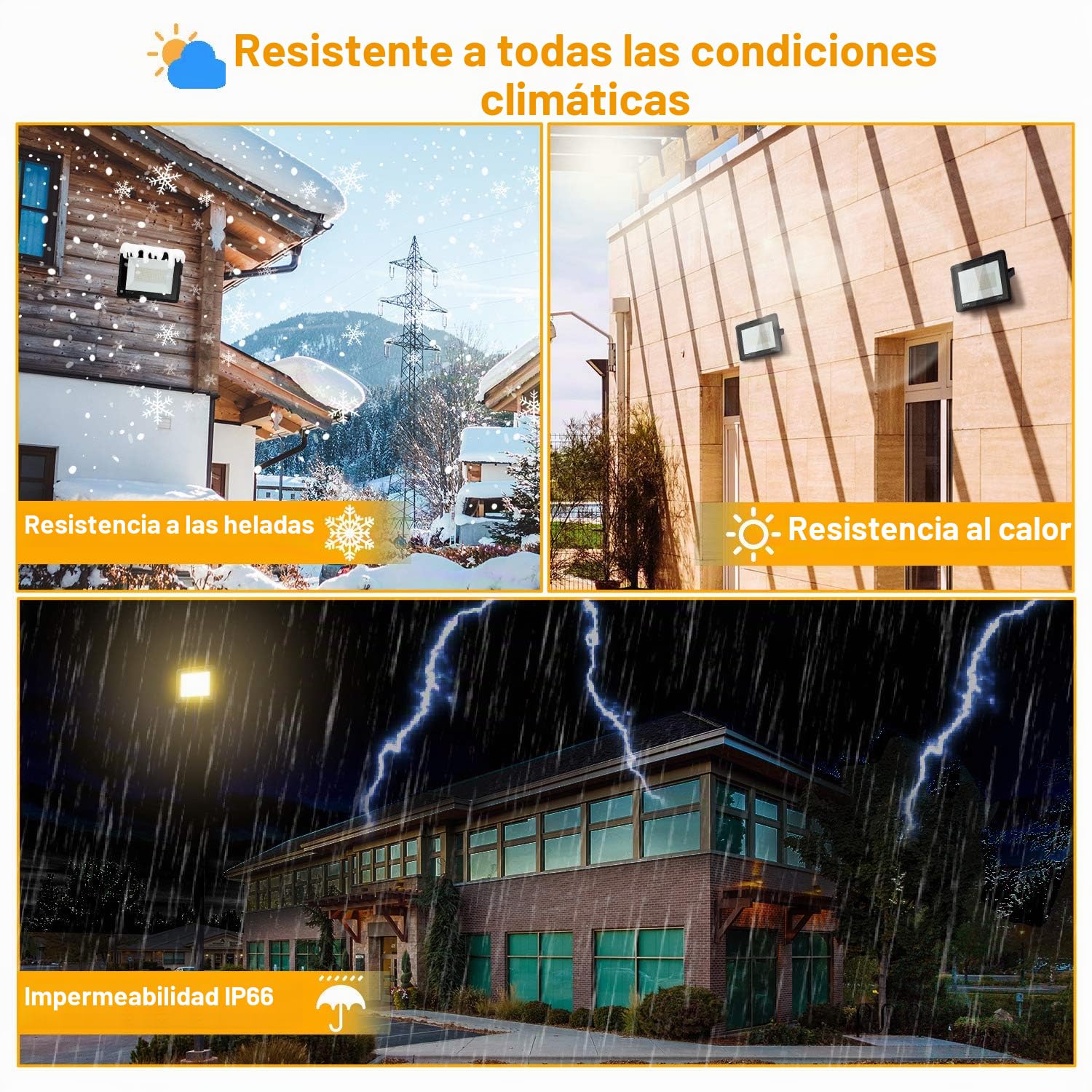 Lospitch Foco para Exteriores, 10 Piezas 10W Blanco Cálido 3000K Spotlight LED 900LM Súper Brillante, Impermeable IP66 Floodlight para Jardín, Pasillo, Garaje (Sin Enchufe)