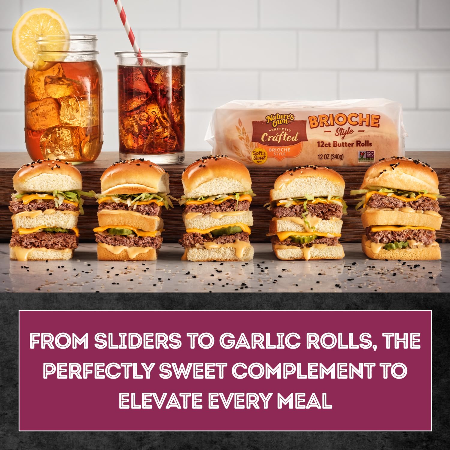 Natures Own Perfectly Crafted Brioche Style Butter Rolls Non-GMO Dinner Rolls 12 Count — view 5