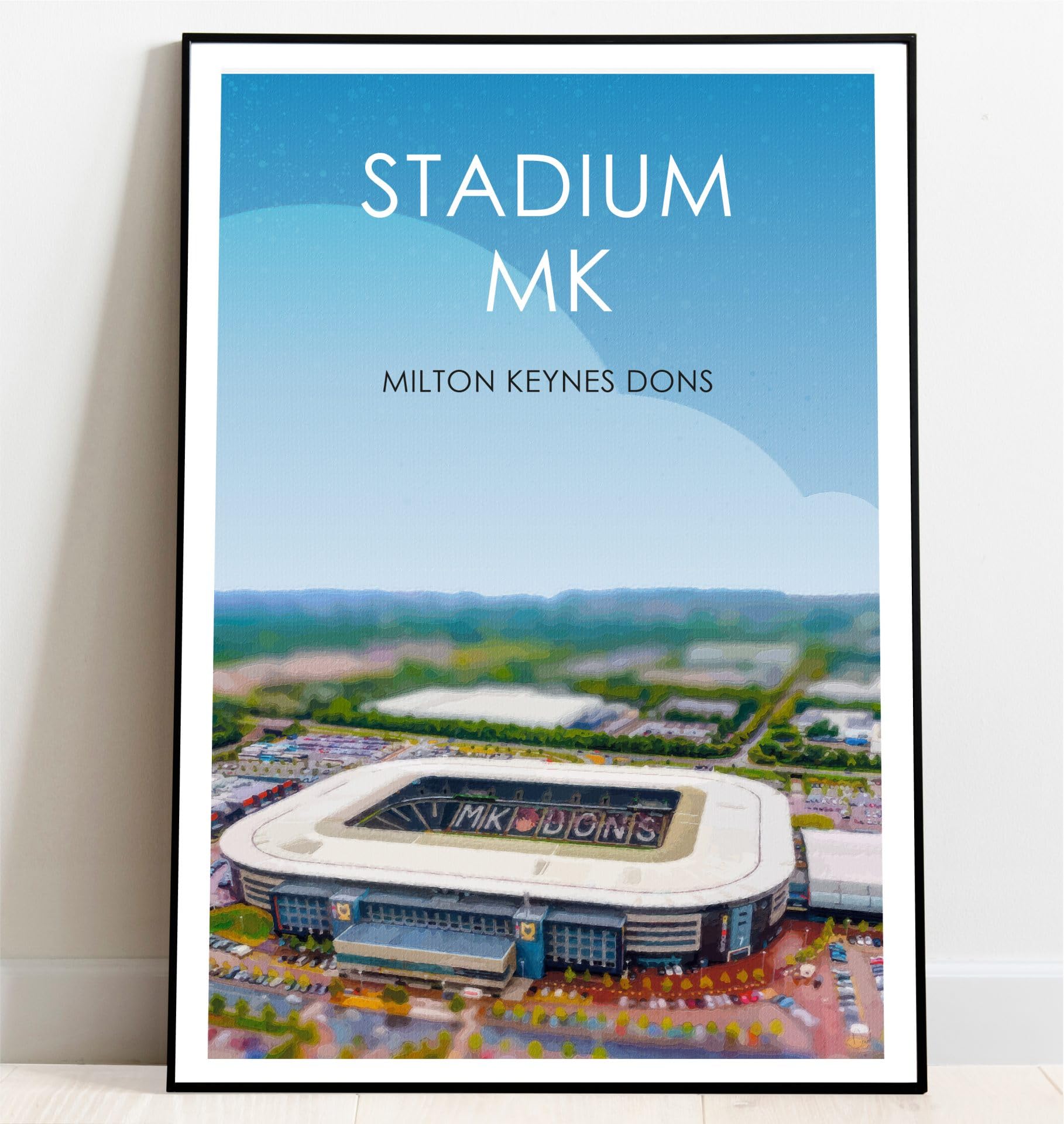 Ultras FC MK Dons Stadium MK Retro Art Print (A5 Giclee Print - Portrait)