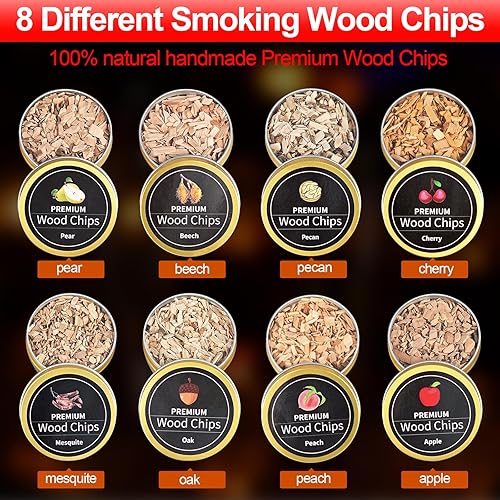 Miniatura 5 de Kit de ahumador de cóctel con antorcha, kit de ahumador de whisky con chips de madera de 8 sabores para bourbon, kit antiguo para cóctel