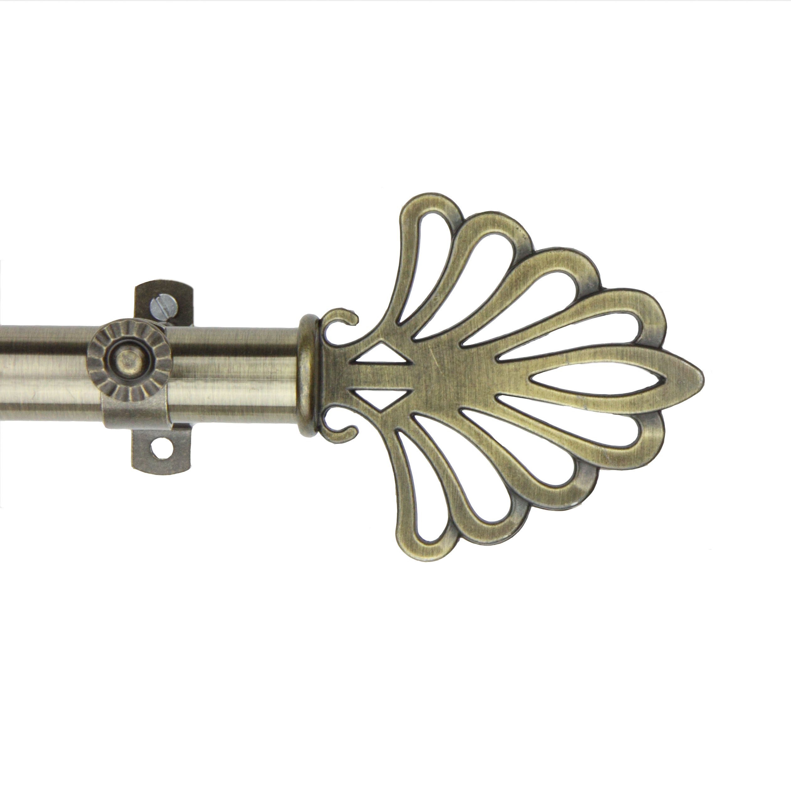 Modern Fan Curtain Rod and Hardware Set Size: 28