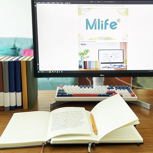 Miniatura 7 de Mlife Cuadernos de puntos A5, diario con 200 páginas, papel grueso a prueba de tinta de 3.53 ozm, bloc de notas de tapa dura de poliuretano,
