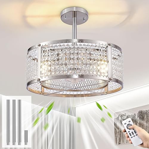 Miniatura 1 de Ventiladores de techo con luces ventilador de techo de montaje empotrado con control remoto ventilador de techo moderno de 6 velocidades para