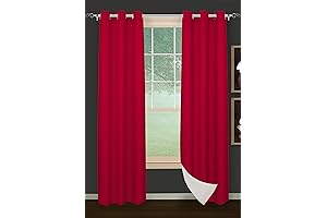 Safdie & Co 84" Red Heavy Duty Blackout Curtain Panel Set of 2