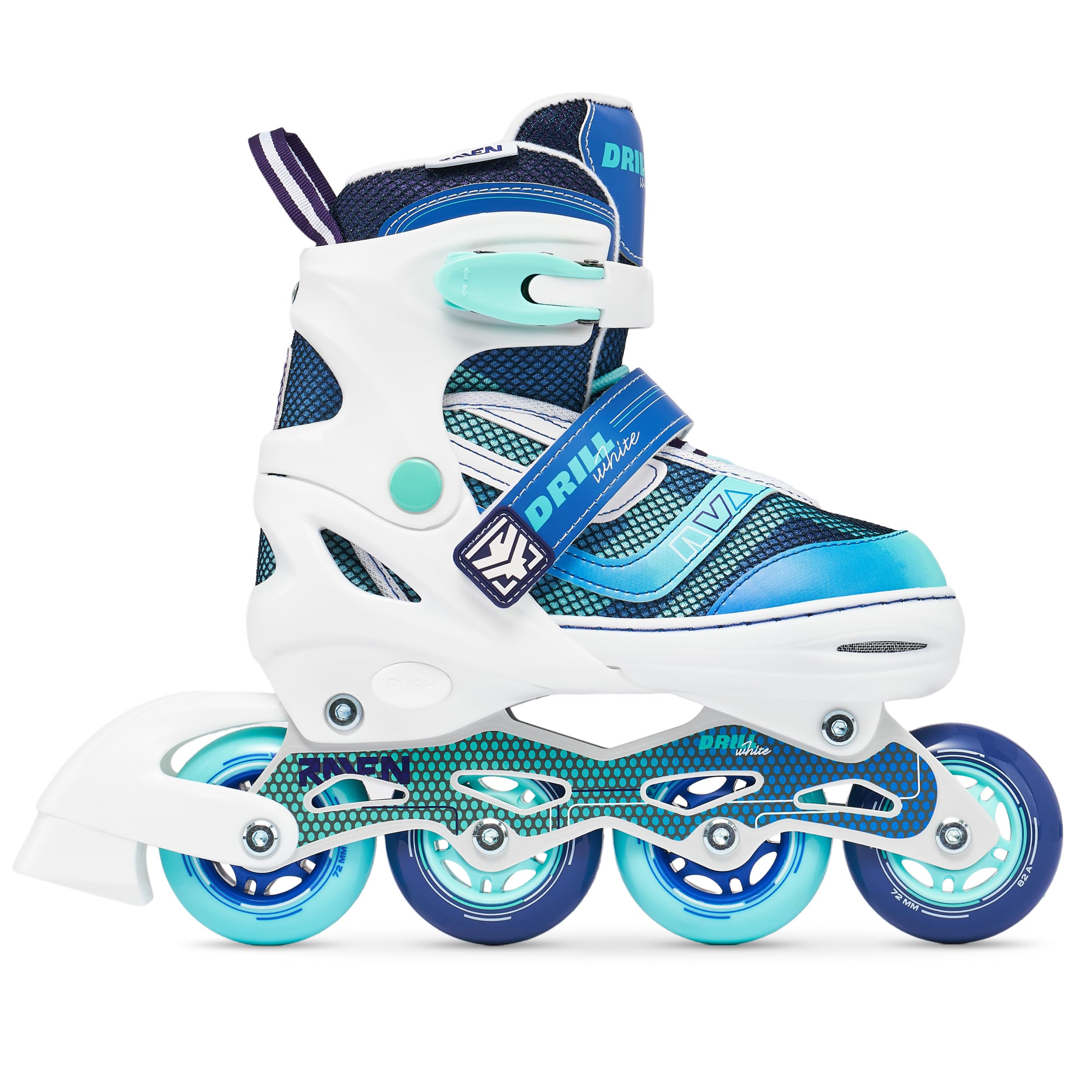 Raven - Roller en Ligne Drill Neo Chrome du 34 au 37 Adulte - Enfant Mixte Taille Ajustable Noir Raven