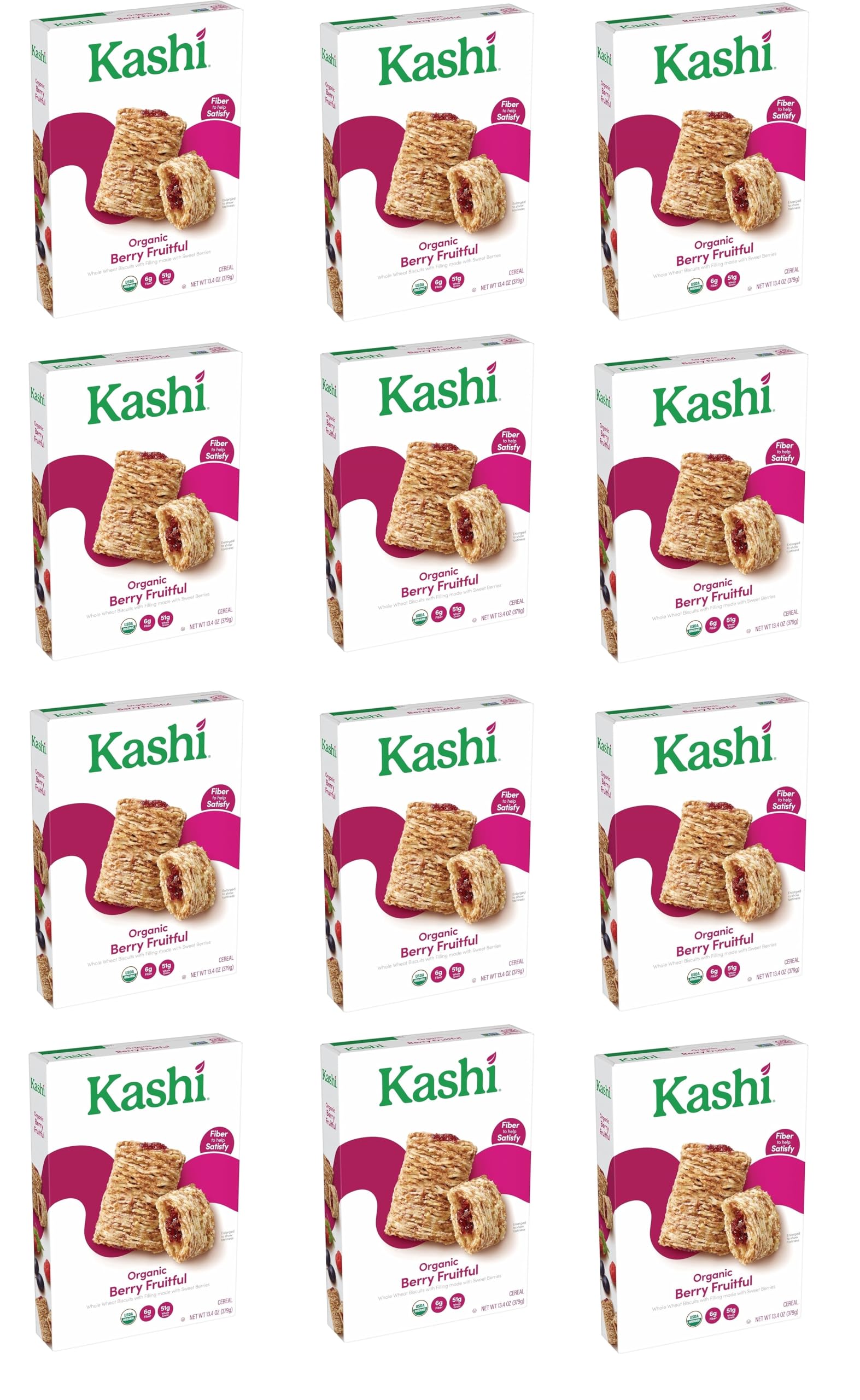 Organic Berry Fruitful Breakfast Cereal byKashi- Family Breakfast - Organic Fiber Cereal - 17.2 Oz Box - 12 Boxes