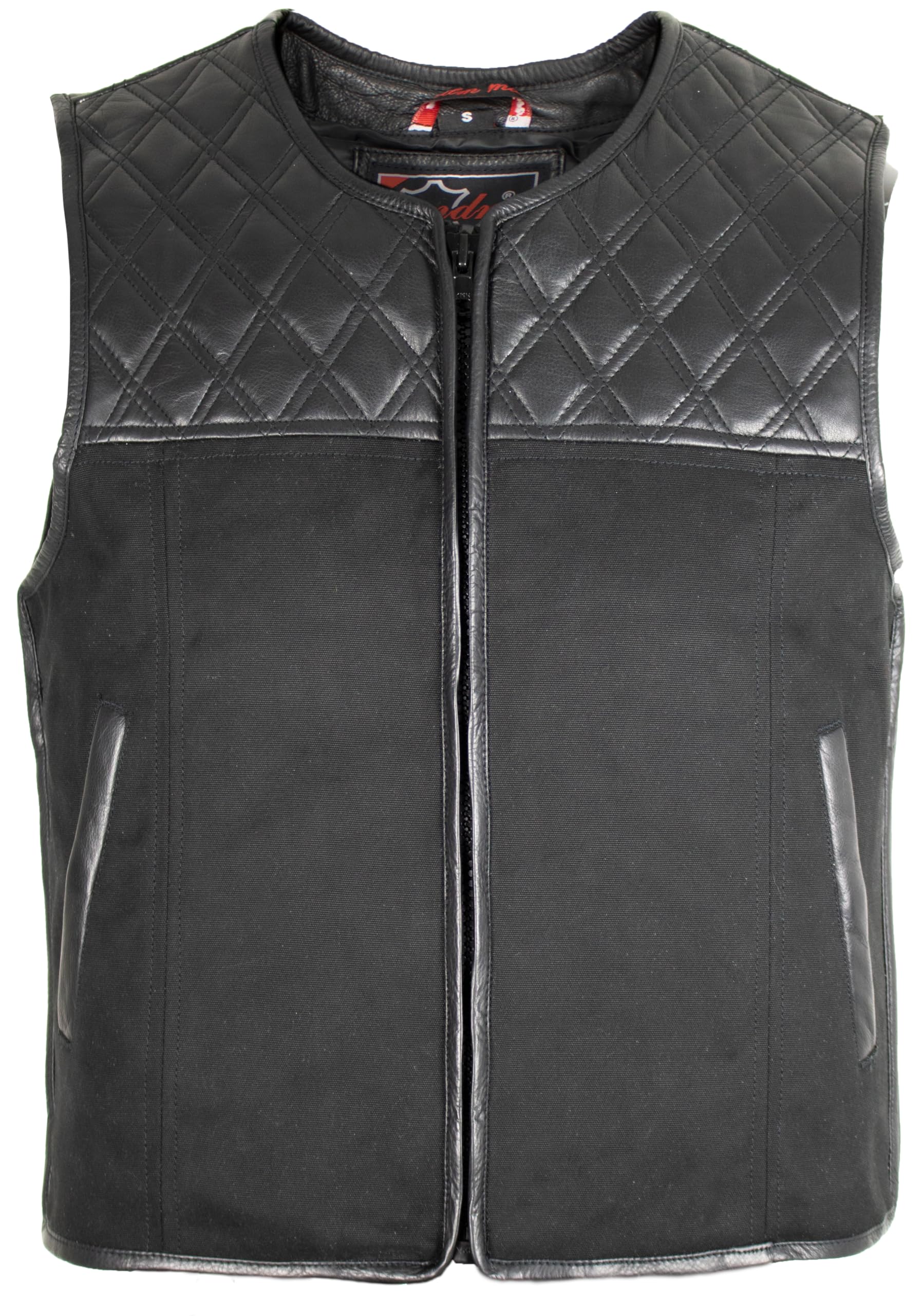MDM Chaleco de motorista textil para hombre, acolchado de diamante
