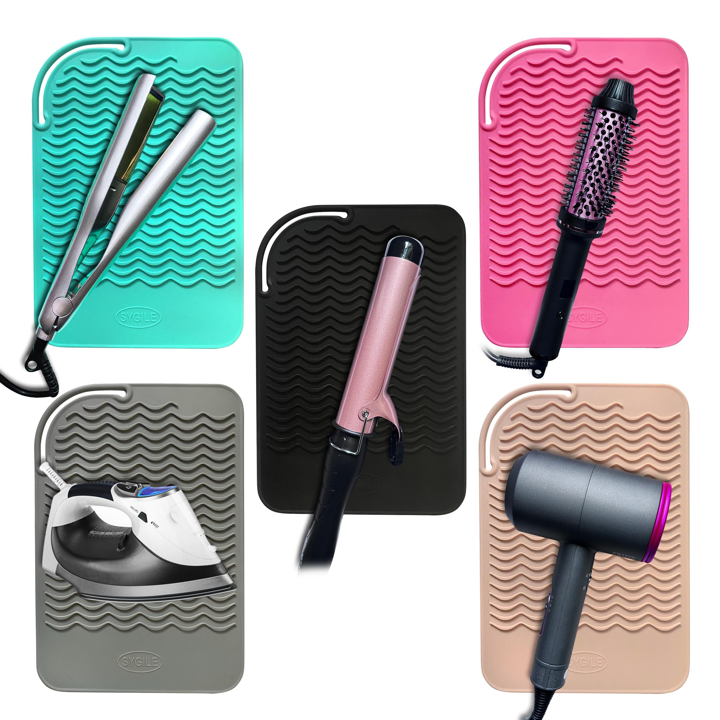 27,9 x 19,1 cm große, hitzebeständige Silikonmatte für Haarstyling-Werkzeuge, Glätteisen-Pad, Lockenstab Matte, flache Eisenmatte, Heißbügel-Pad, Thekenabdeckung für Reisen, Schminksalon