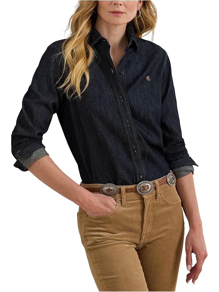 Blue Lauren Ralph Lauren Petite Denim Shirt