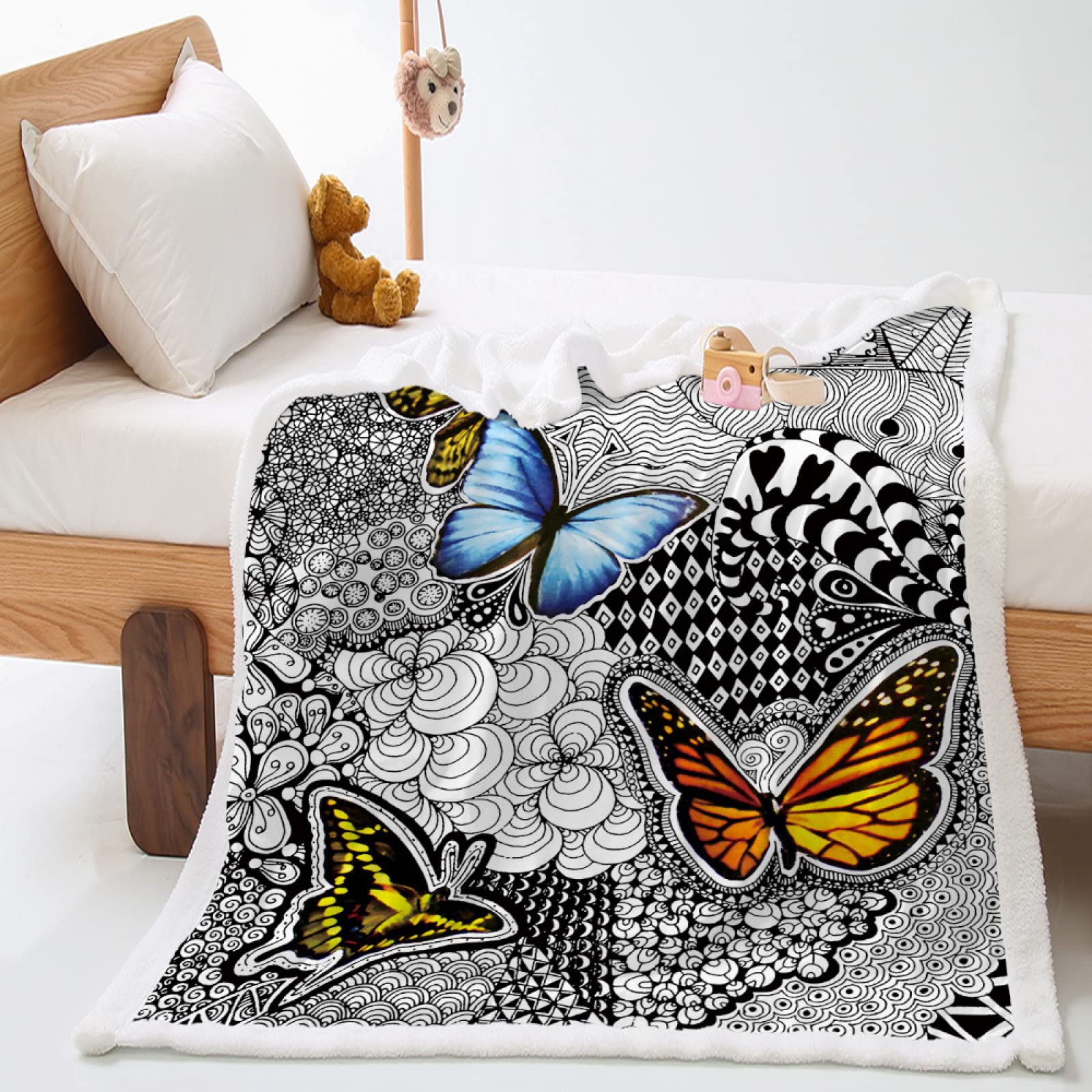 Grey Sherpa Throw Blanket Ethnic Geometric Butterfly Soft Cosy Fleece  Bedspread Sofa Bed Blankets Breathable Lightweight Warm for Children and  Adult 50x60 : Amazon.co.uk: Home u0026 Kitchen