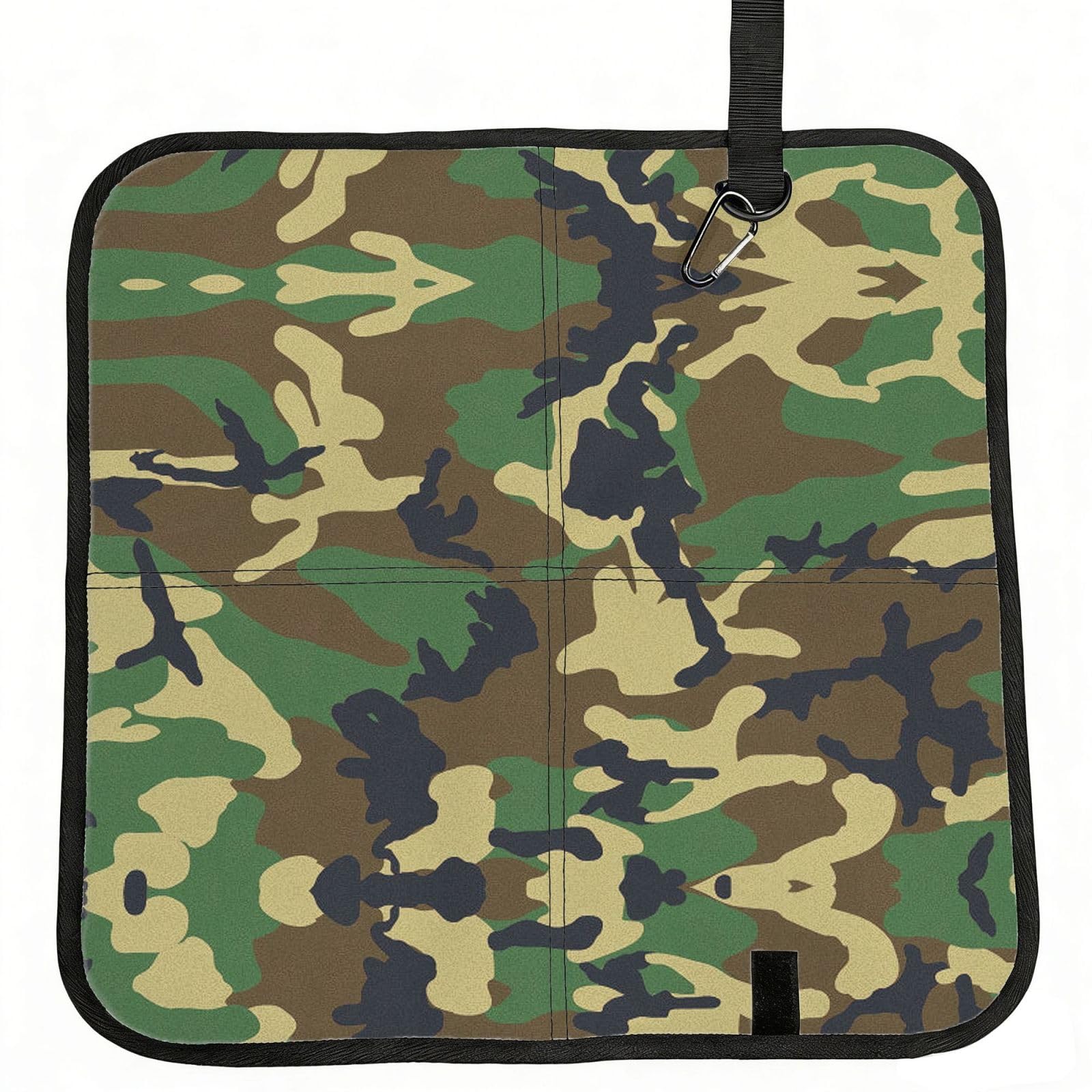 VCzsdff Green Military Camo Print Portable Seat Cushion Folding Bleacher Pad Compact Picnic Sitting Mat Polyester 40cm