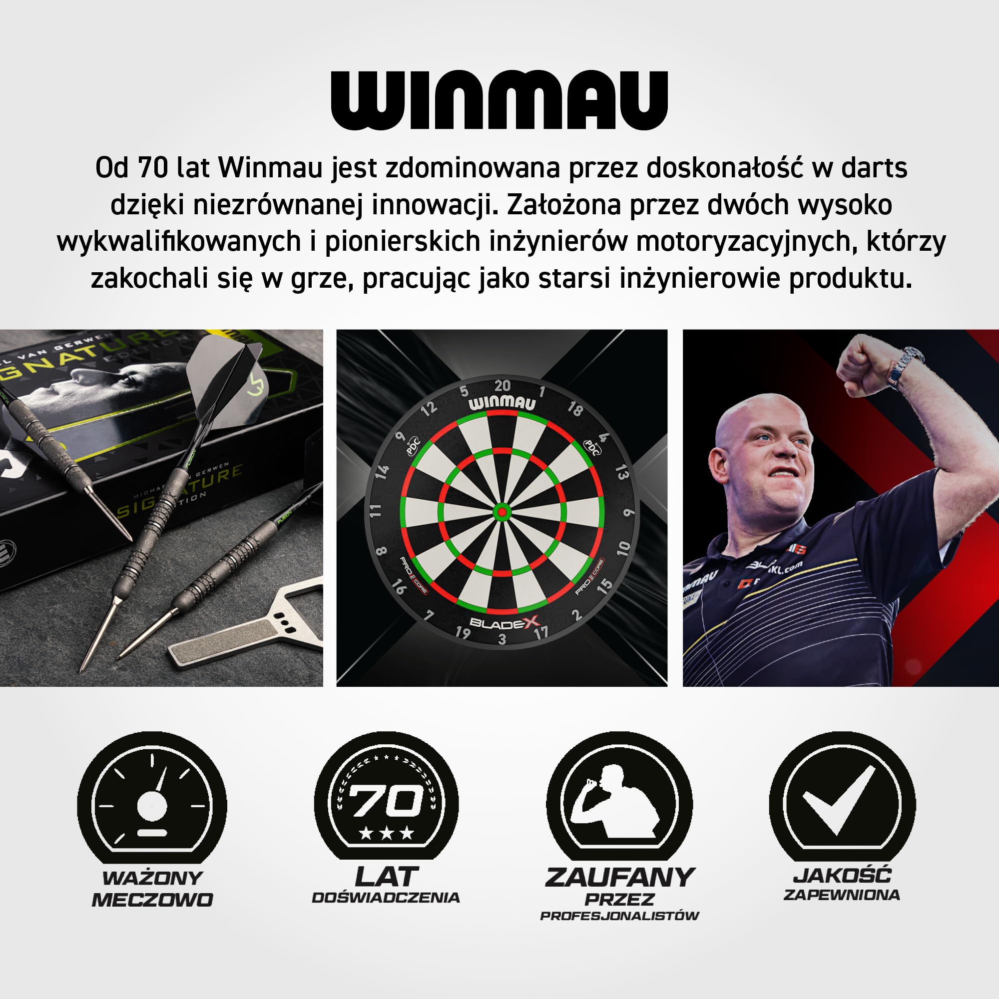 WINMAU Rzutki do darta Michael Van Gerwen MvG Signature Edition | rzutki standardowe lub przełączające | rzutki do darta profesjonalny zestaw 90% wolframu z lotkami i trzonkami – rzutki stalowe 22 g