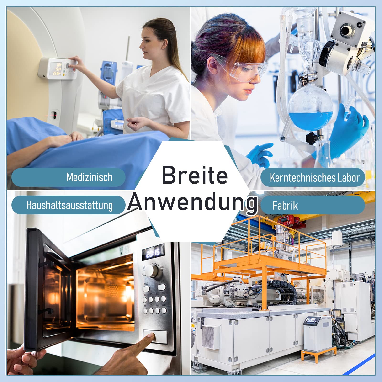 Geigerzähler, FELLAT Nuklear Strahlungsdetektor Dosimeter zur Messung, Beta Gamma Röntgen-Tester, Professioneller Strahlungsdetektor mit LCD-Display