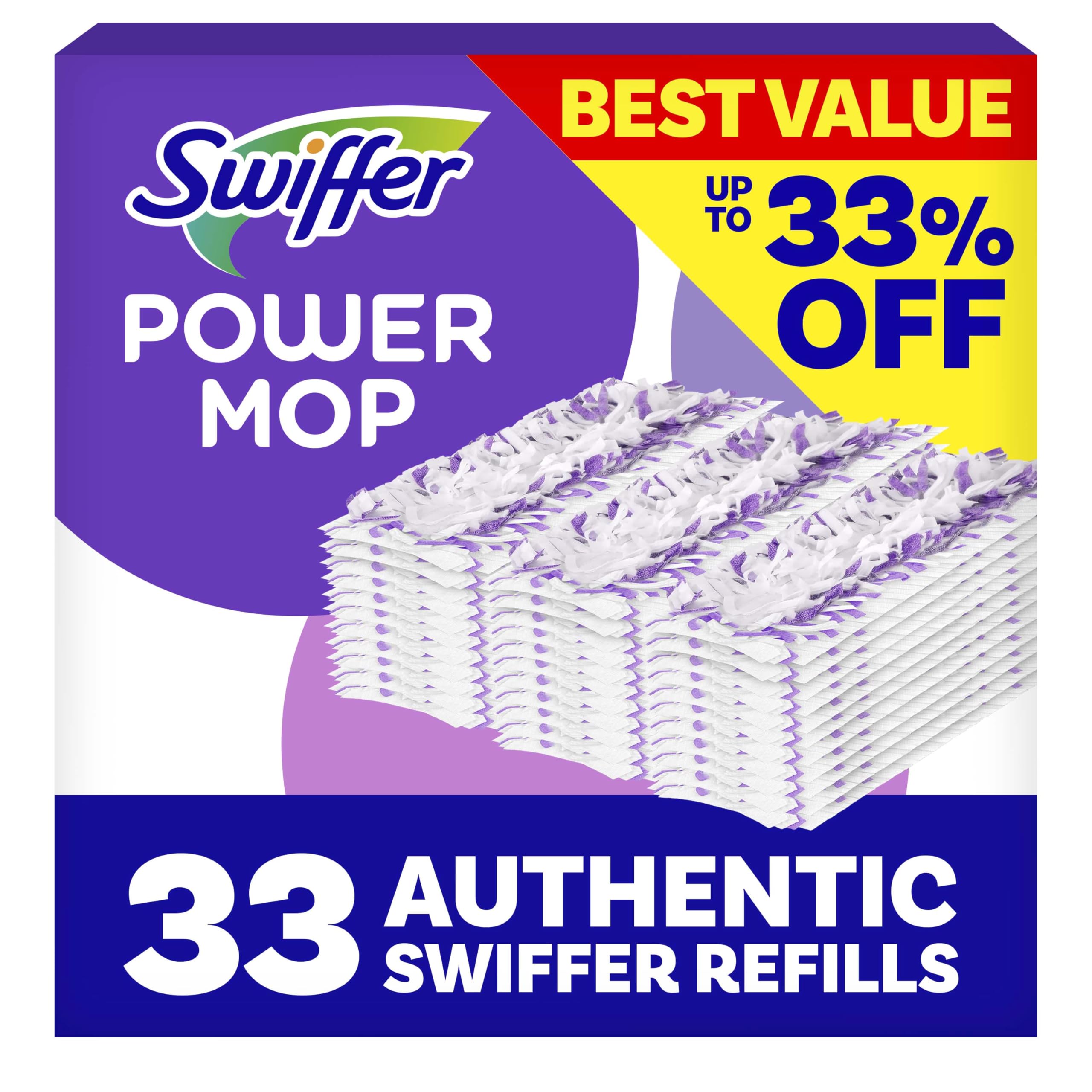Swiffer PowerMop Multi-Surface Mopping Pad Refills, 11 Count (Pack of 3)