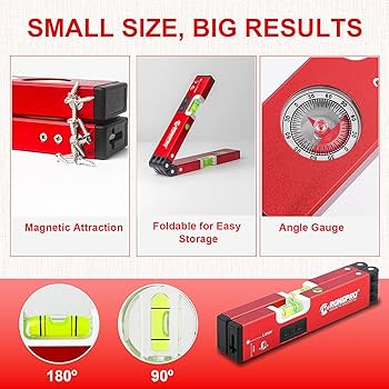 RONGPRO 20Inch Foldable Magnetic Level-with 30Ft Laser