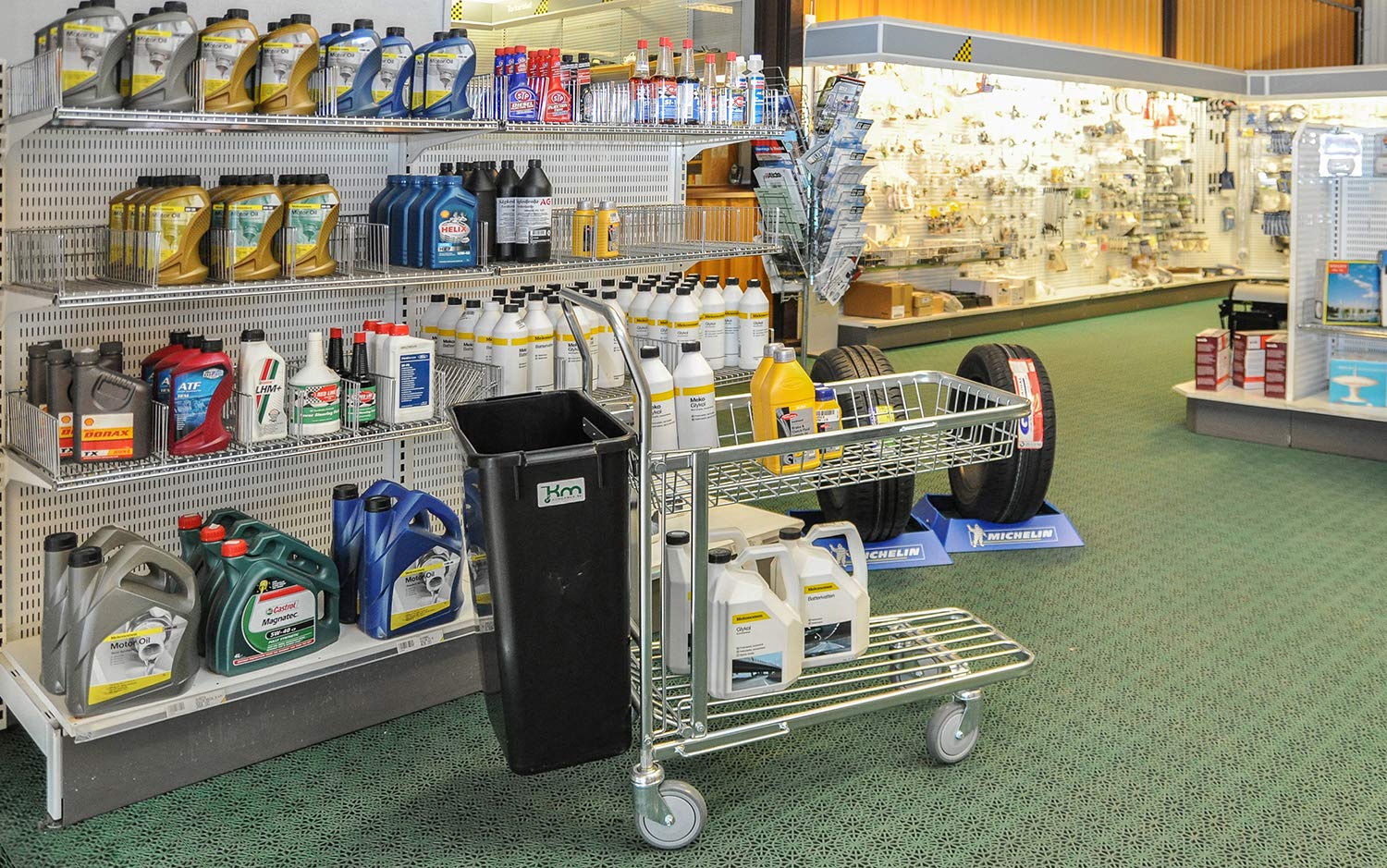 Carrello contenitore spesa 870 x 530 x 1010 carico 300Kg Kongamek KM4202-KB